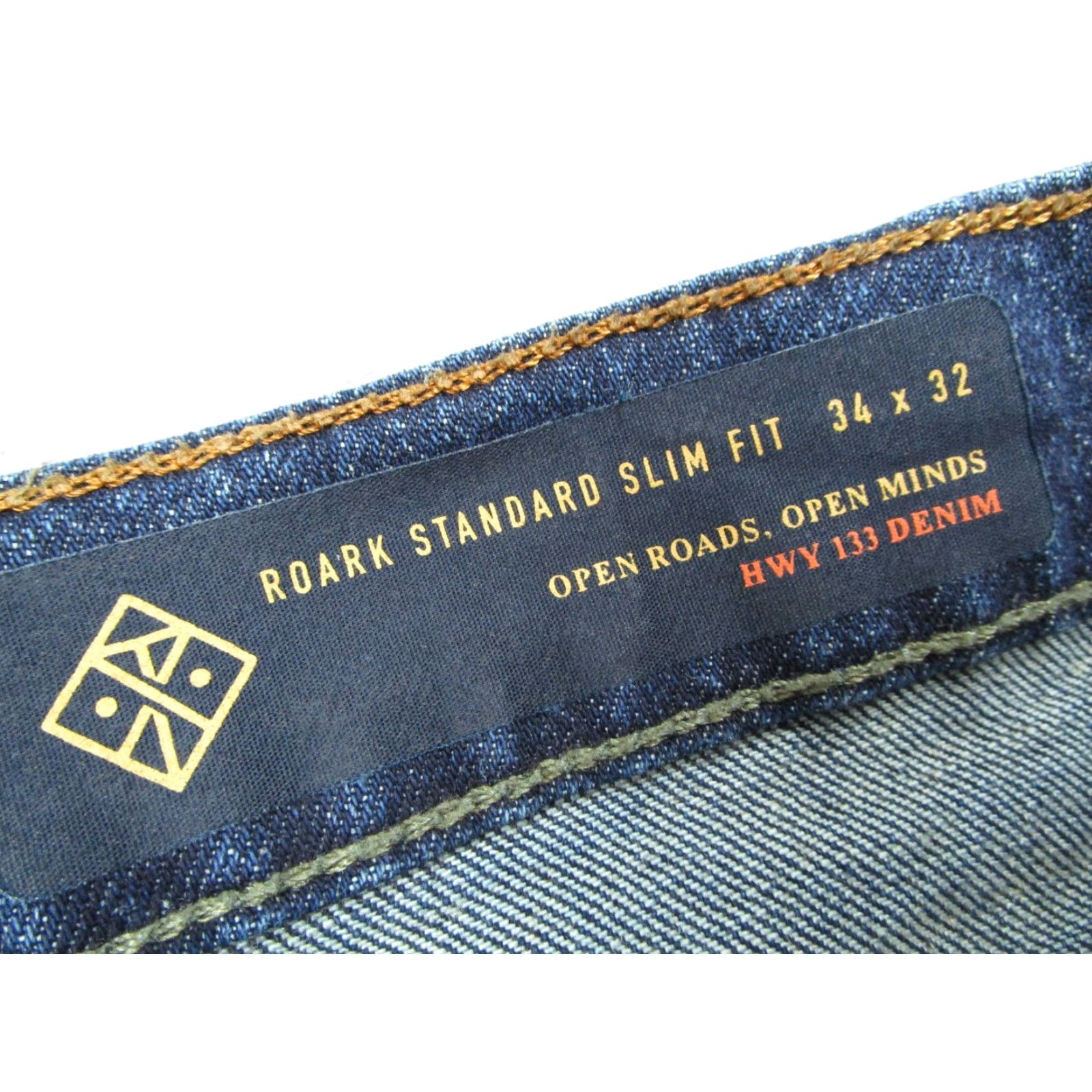 Roark Roark Jeans Mens 34 Blue Standard Slim Fit Hwy 133 Denim Workwear Hemp 34x32 Size US 34 / EU 50 - 3 Thumbnail