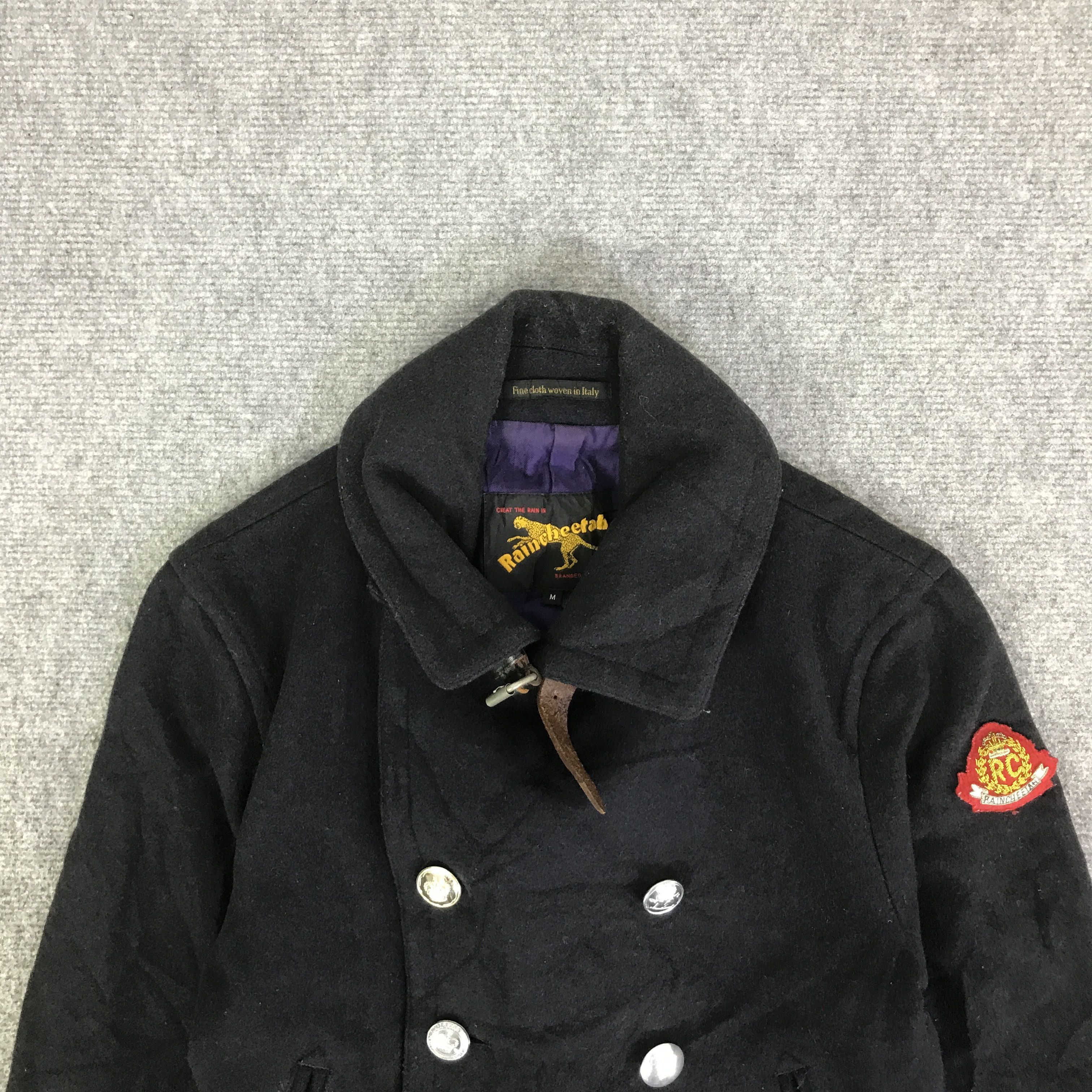Japanese Brand RAINCHEETAH DOUBLE BRESTED WOOL COAT JACKET K99B3 Size US M / EU 48-50 / 2 - 2 Thumbnail