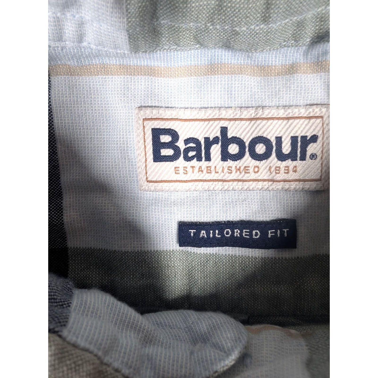 Barbour Barbour Shirt Mens Large Green Plaid Short Sleeve Button Down Linen Blend Size US L / EU 52-54 / 3 - 4 Thumbnail