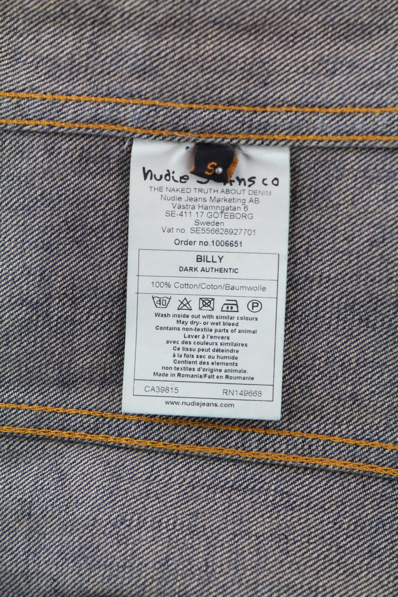 Nudie Jeans BILLY DARK AUTHENTIC DENIM S Blue Denim Jacket 80401 Size US S / EU 44-46 / 1 - 7 Thumbnail