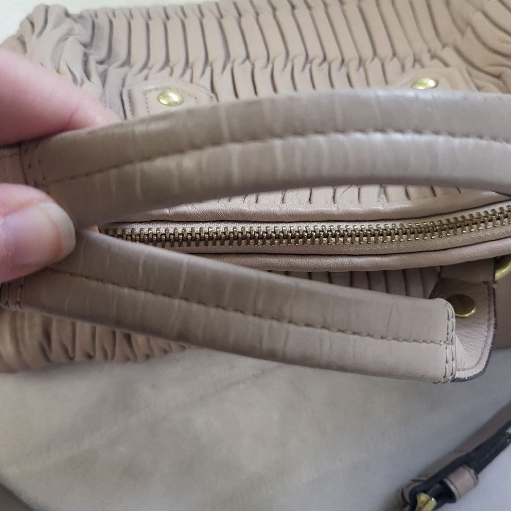 Coach Coach Madison Sofia Ruched Leather Satchel Handbag-Parchment Size ONE SIZE - 8 Thumbnail