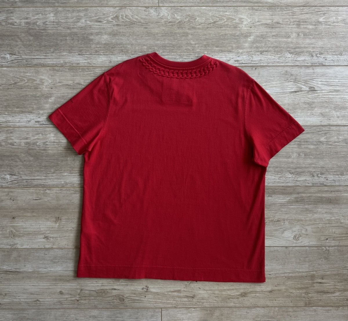 Givenchy Givenchy Red Embossed Chain Collar T-Shirt Size L / US 10 / IT 46 - 11 Thumbnail