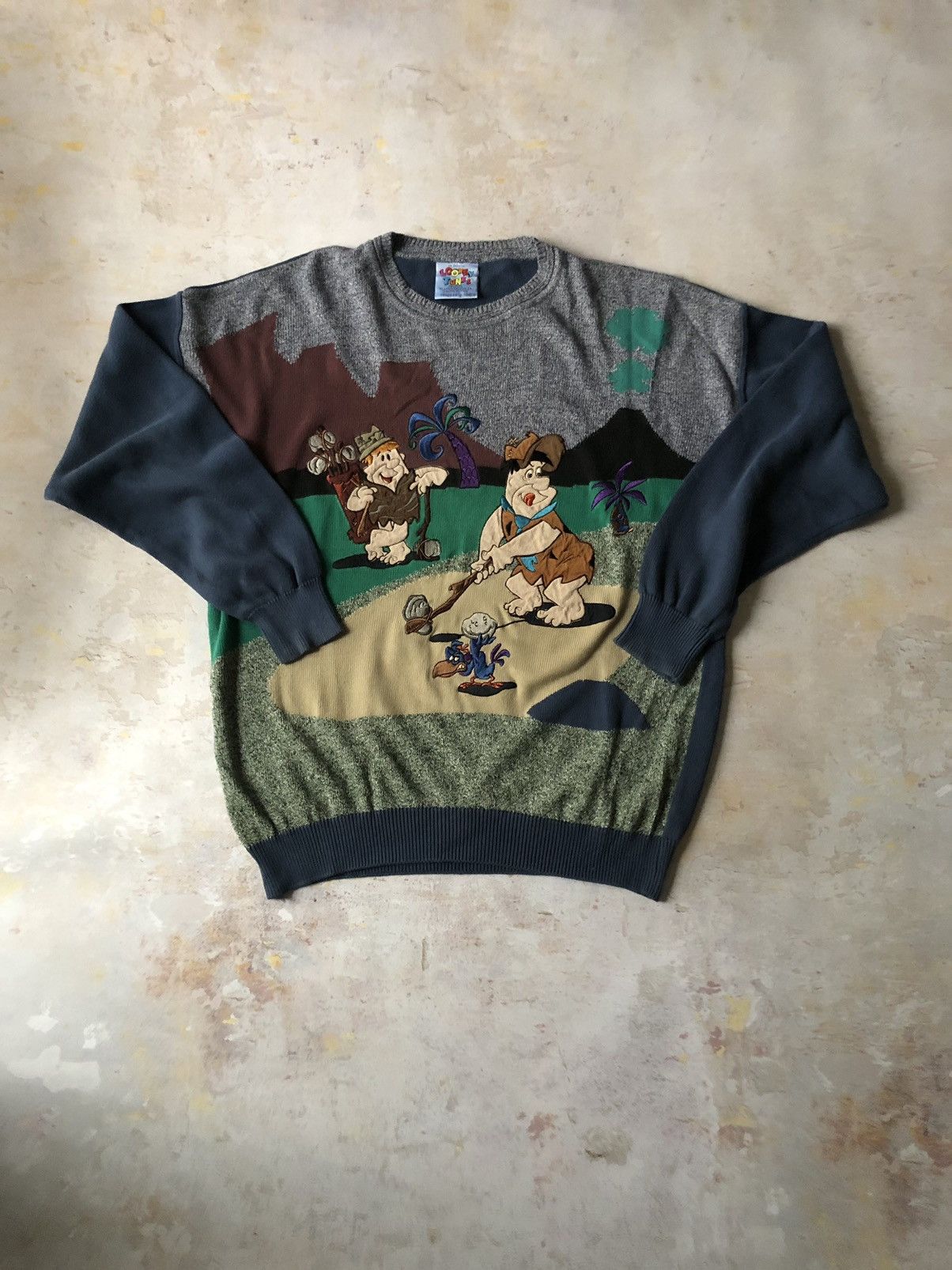 image of Vintage Sweater: Flintstones Warner Bros, Men's (Size XL)