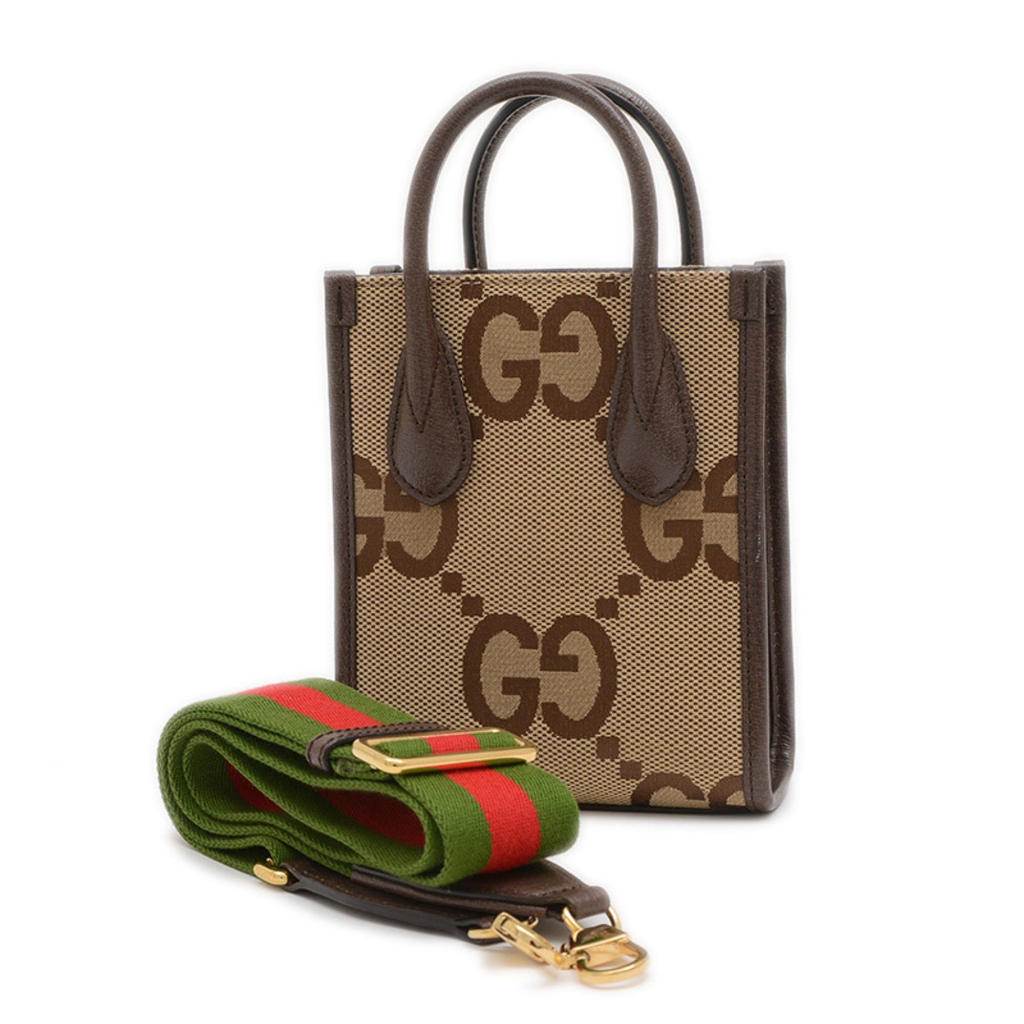 Gucci Jumbo GG Mini Tote Bag 2Way Beige Brown 699406, Women's