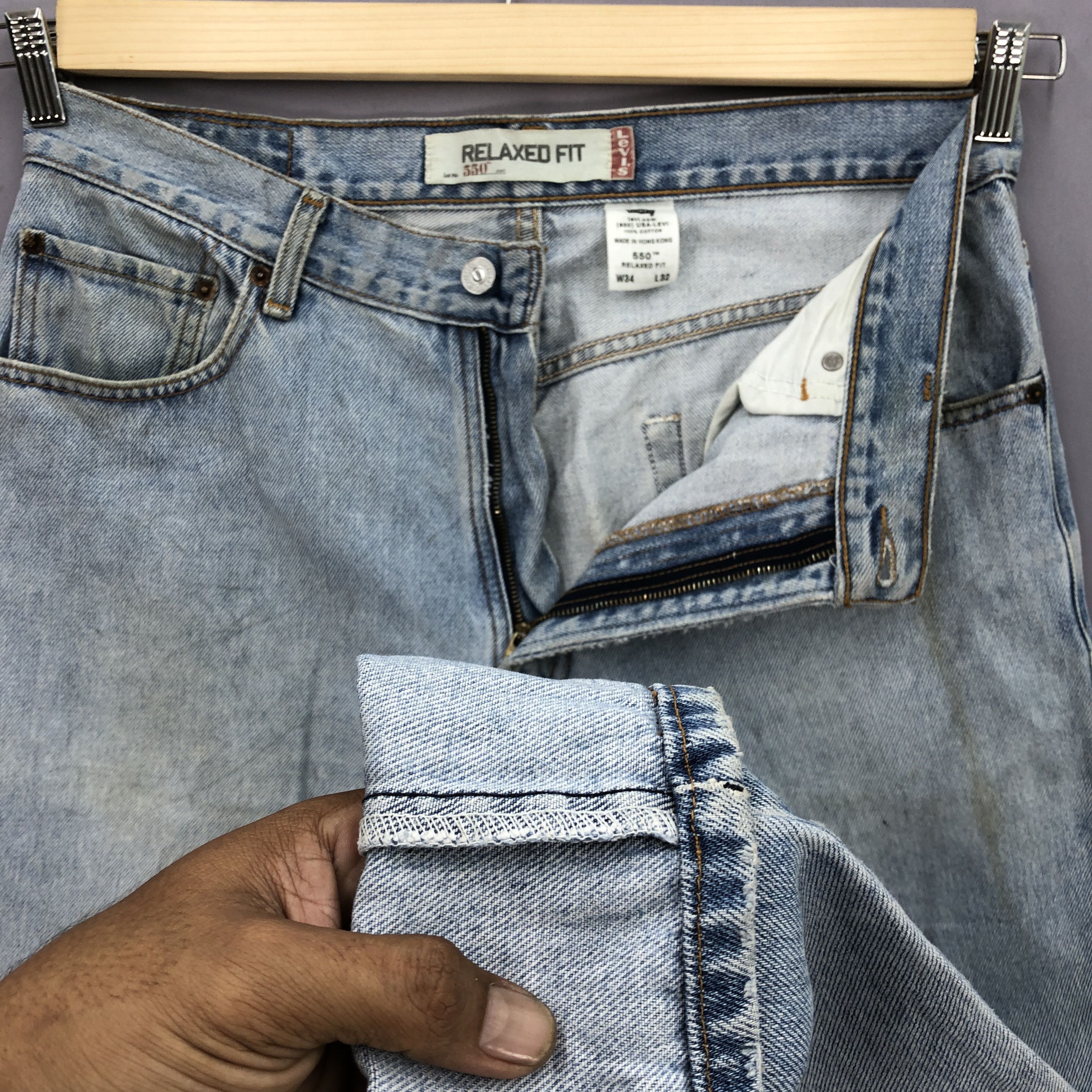 Levi's Vintage Y2K Levis Sun Faded Jeans Levi's Light Wash Denim Size US 34 / EU 50 - 8 Thumbnail
