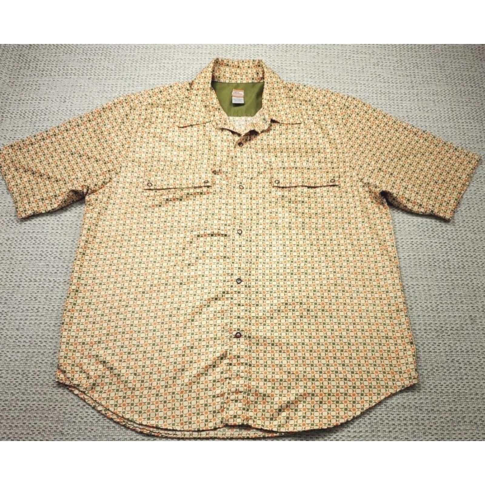 No Fear VINTAGE No Fear Snap Up Shirt Mens Large Orange Green Camp Skater Motocross Shirt Size US L / EU 52-54 / 3 - 2 Thumbnail