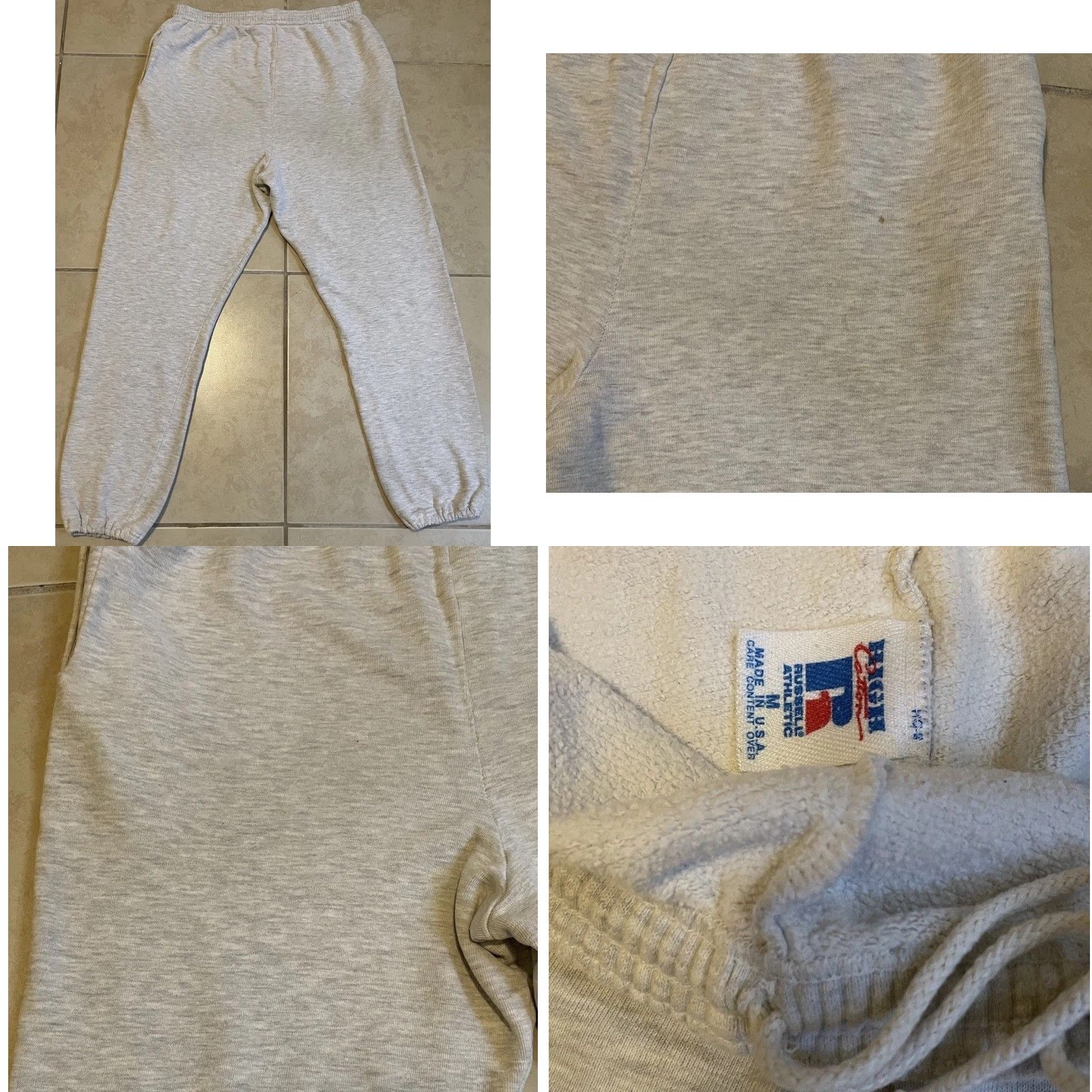 Vintage VINTAGE ASU Football Sweatpants M Gray Distressed 90s Russell Athletic College School Sun Devils Pockets Mens Pants Size US 31 - 8 Thumbnail