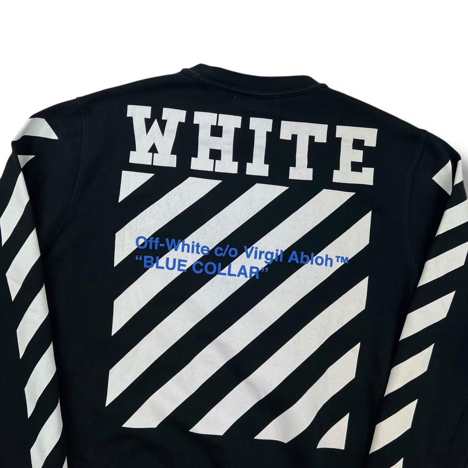 Off-White Off White Blue Collar White Hoodie | Grailed