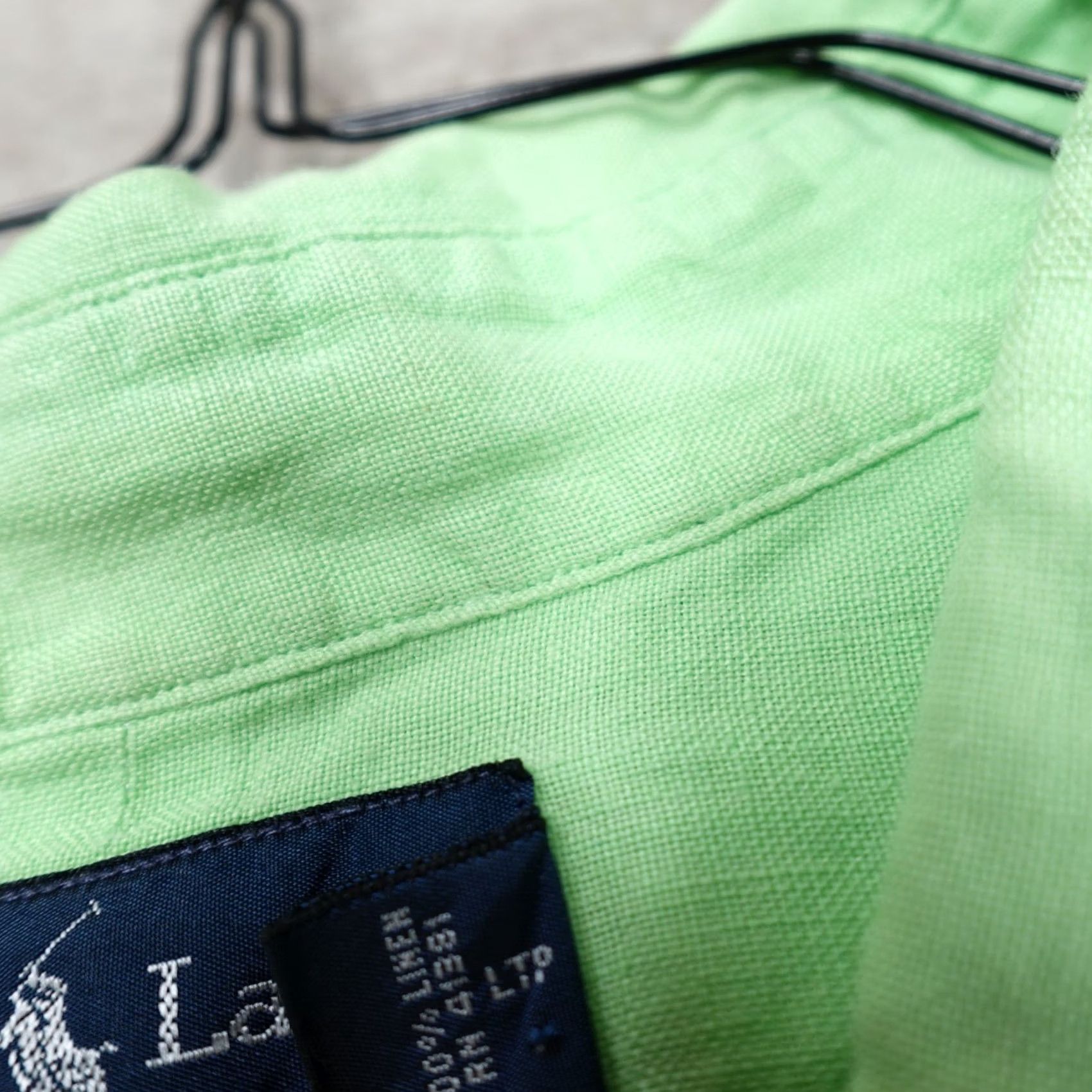 Polo Ralph Lauren VINTAGE Polo Ralph Lauren Shirt 2XL Green Solid Button Down 100% Linen Size US XXL / EU 58 / 5 - 5 Thumbnail