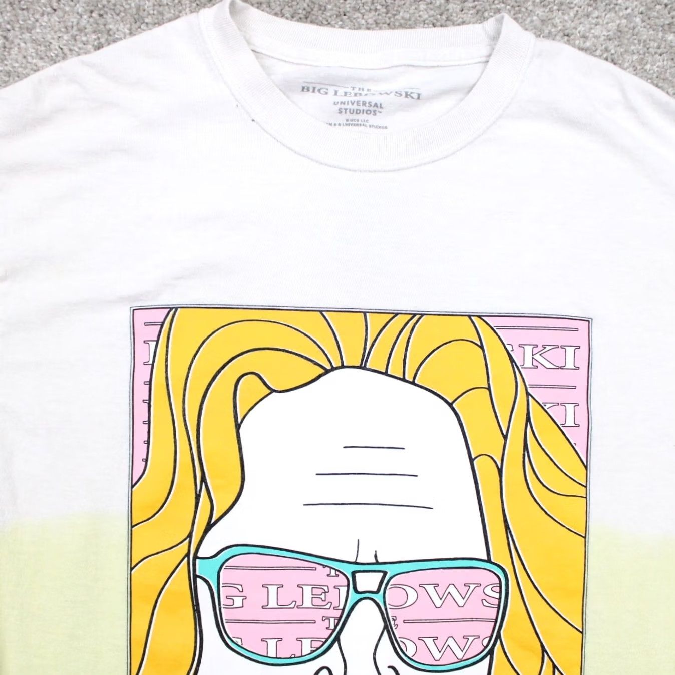 Vintage VINTAGE The Big Lebowski Shirt Mens Medium Yellow/White Universal Studios S/S Cotton Size US M / EU 48-50 / 2 - 5 Thumbnail