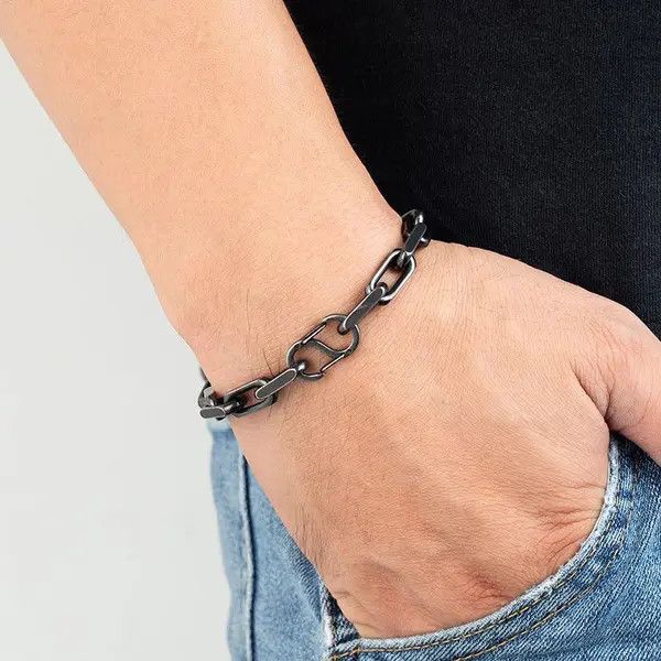 VIBE 21cm Vintage Black Bleach Chain Size ONE SIZE - 4 Thumbnail