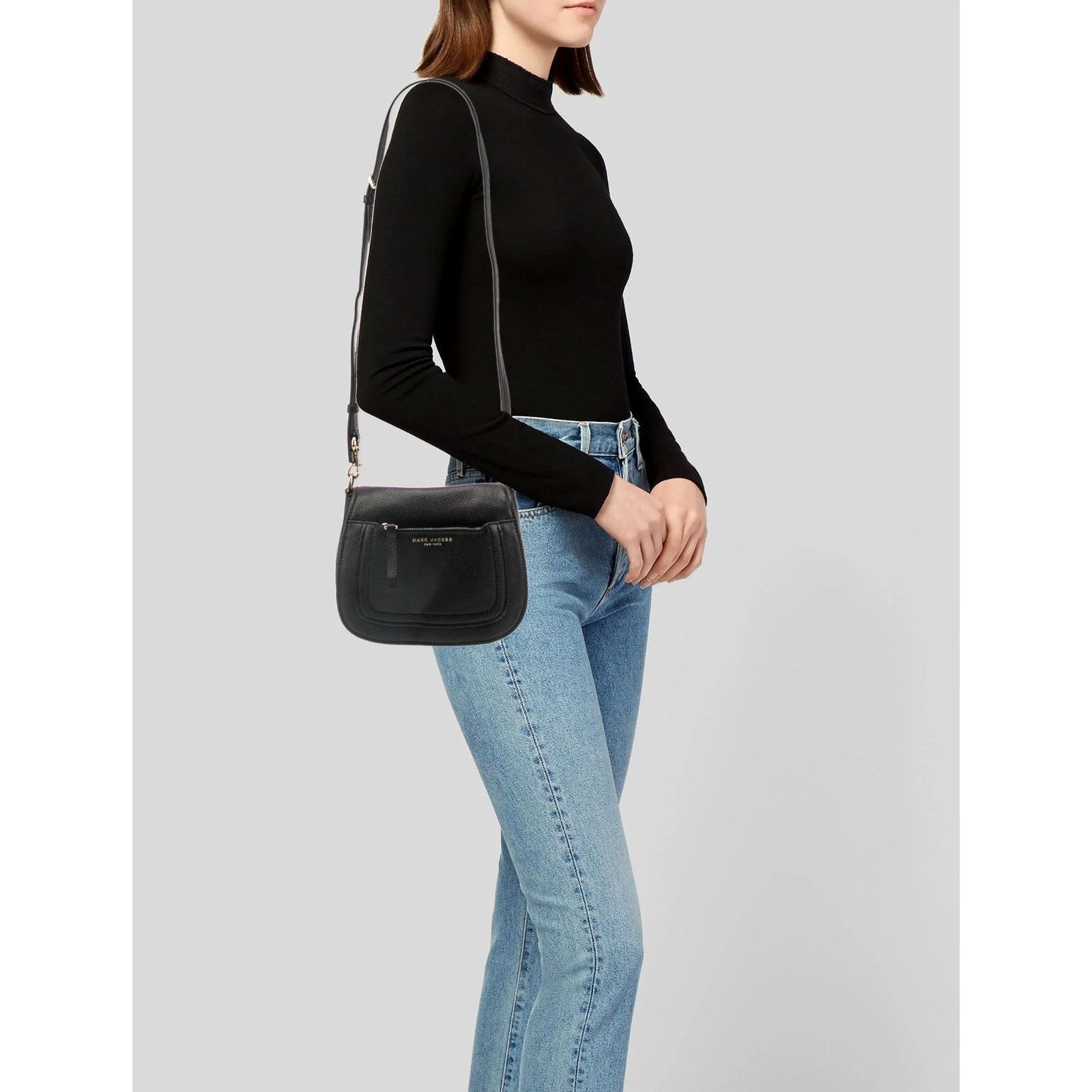 Marc Jacobs MARC JACOBS Pebbled Leather Empire City Crossbody Saddle Bag Size ONE SIZE - 7 Thumbnail