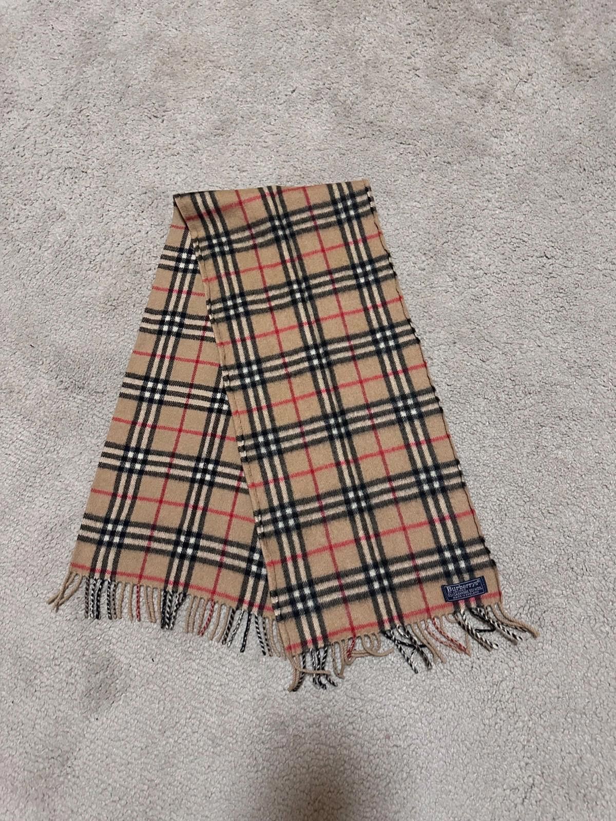 Burberry Authentic Vintage Burberry Scarf Wool Nova Check Beige Size ONE SIZE - 5 Thumbnail