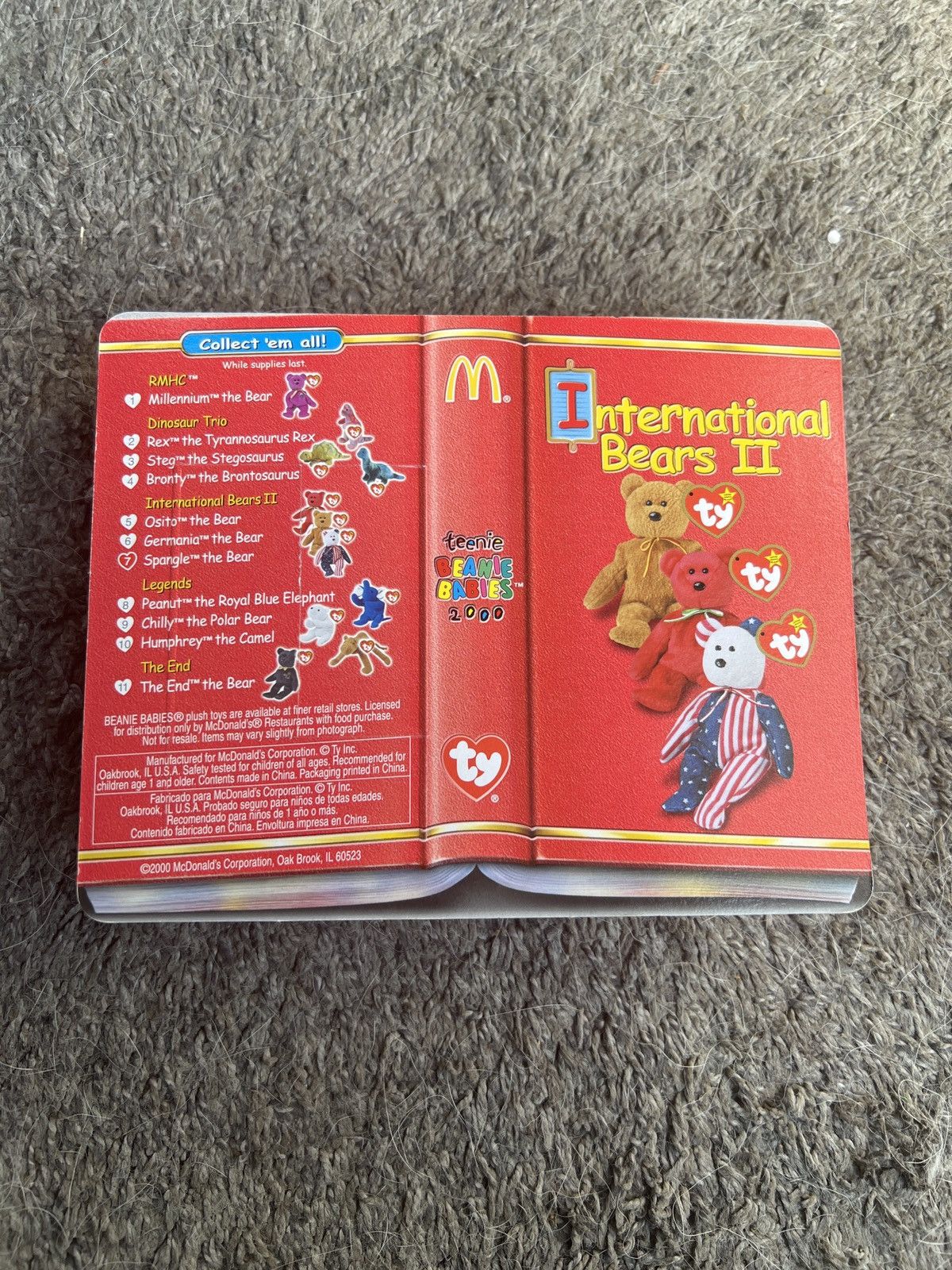 Vintage 2000 McDonald’s Ty Spangle The Bear Teenie Beanie Baby Size ONE SIZE - 2 Thumbnail