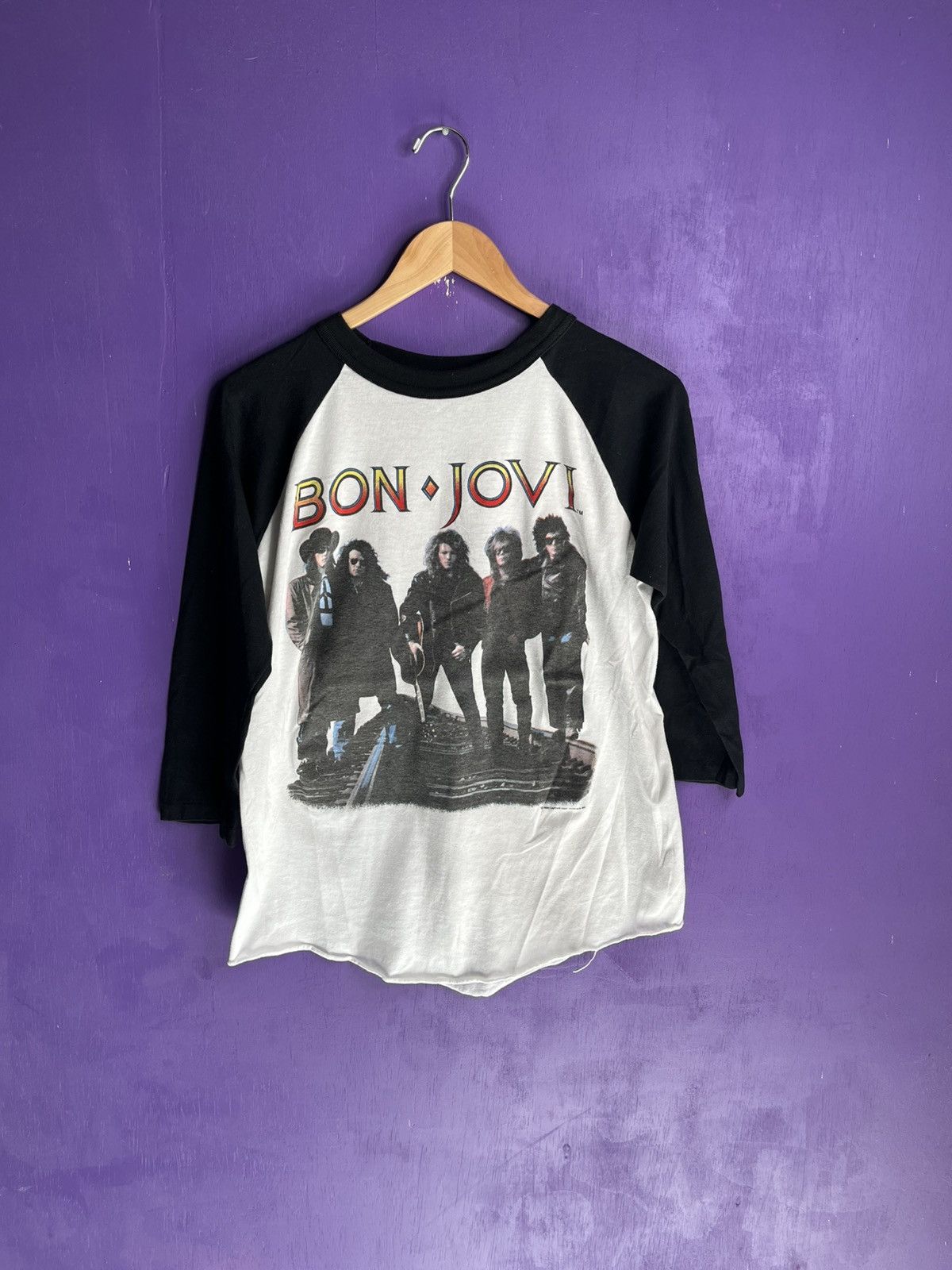 Vintage 1989 Bon Jovi brotherhood tour raglan tee