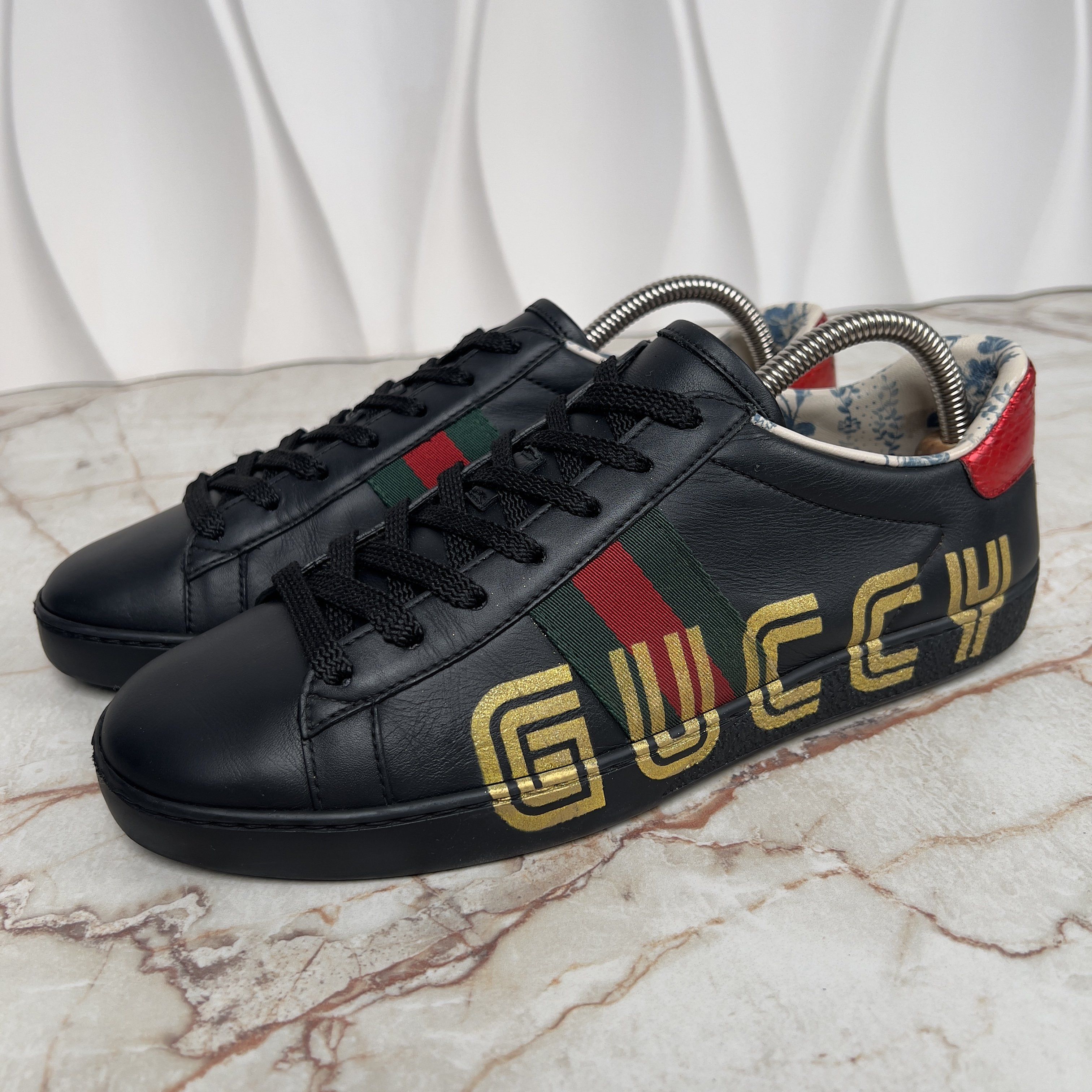 Gucci Sega Ace Sneakers Ayers Web Guccy Print Floral Leather Size US 9 / IT 39 - 6 Thumbnail