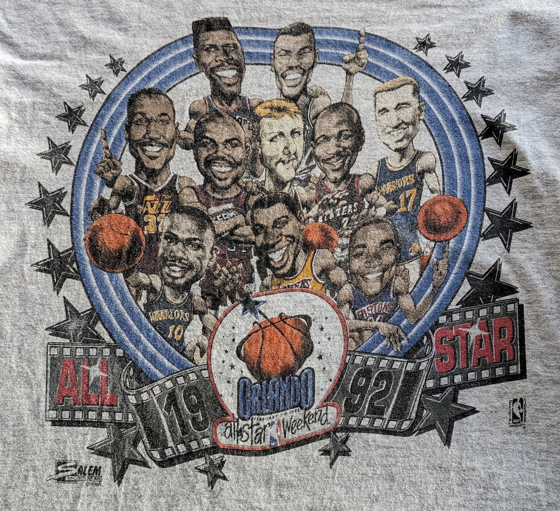Salem Sportswear ORIGINAL VINTAGE NBA ORLANDO ALL STAR GAME 1992 TSHIRT Size US L / EU 52-54 / 3 - 4 Thumbnail