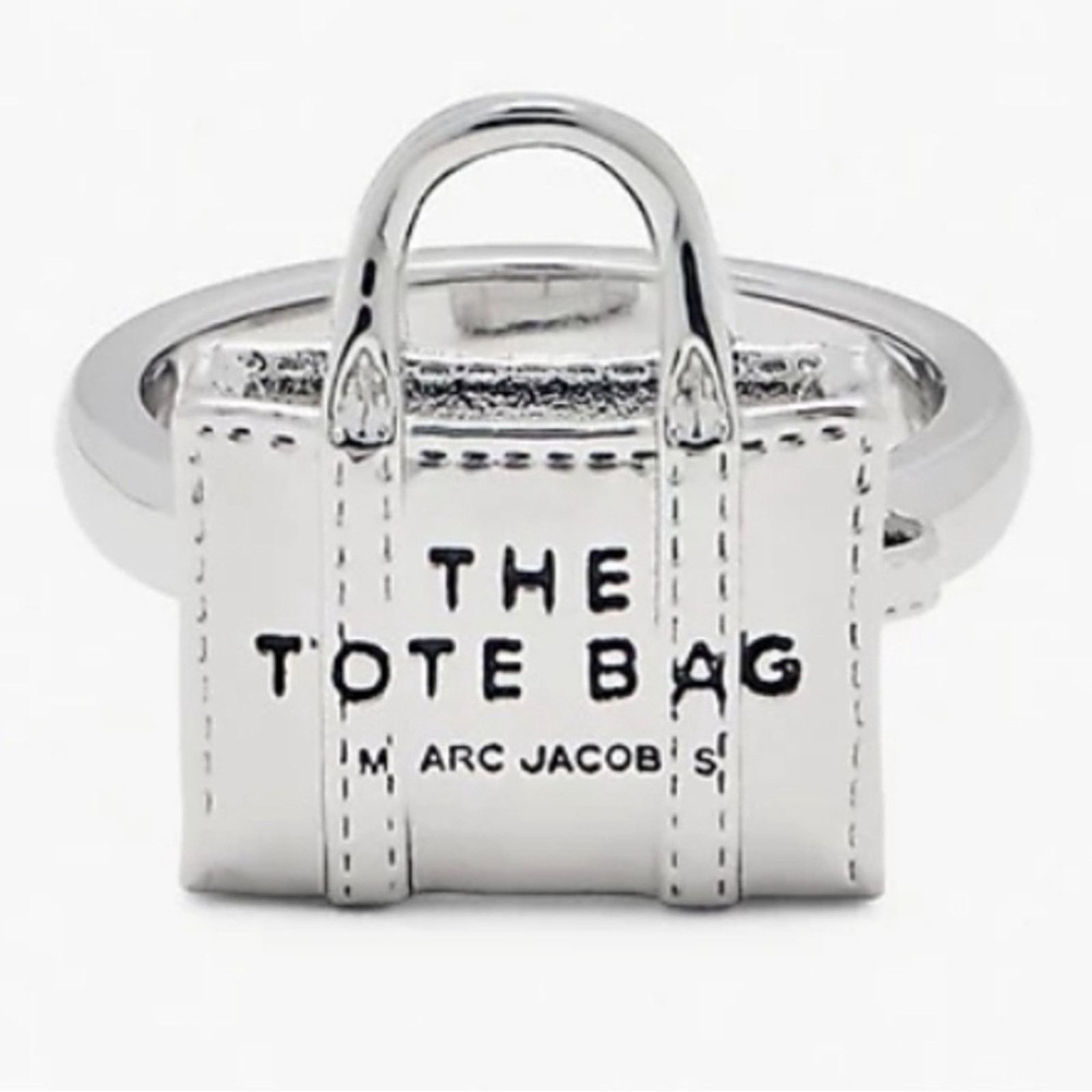 Marc Jacobs NWT Marc Jacobs Silver Tote Bag Design Ring 7 Kawaii Glam Size ONE SIZE - 1 Thumbnail