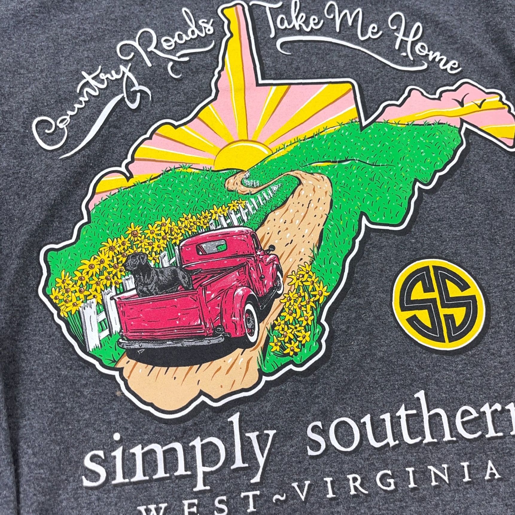 Country Road Simply Southern Gray Long Sleeve Shirt Women Medium Country Roads Vintage Tee Size M / US 6-8 / IT 42-44 - 6 Thumbnail