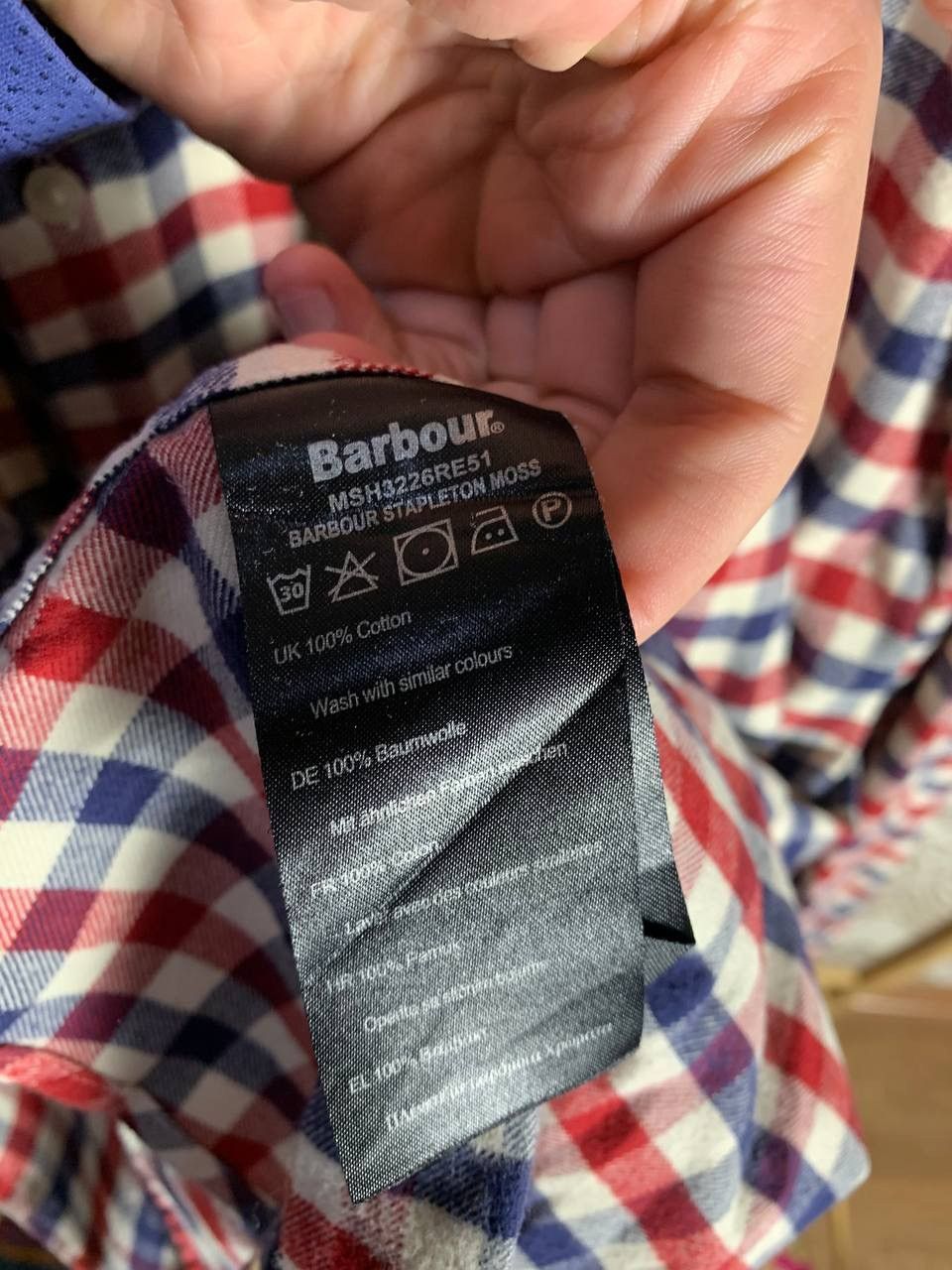 Barbour × Vintage VERY RARE BARBOUR OXFORD STAPLETION MOSS SHIRT ENGLAND STYLE Size US L / EU 52-54 / 3 - 8 Thumbnail