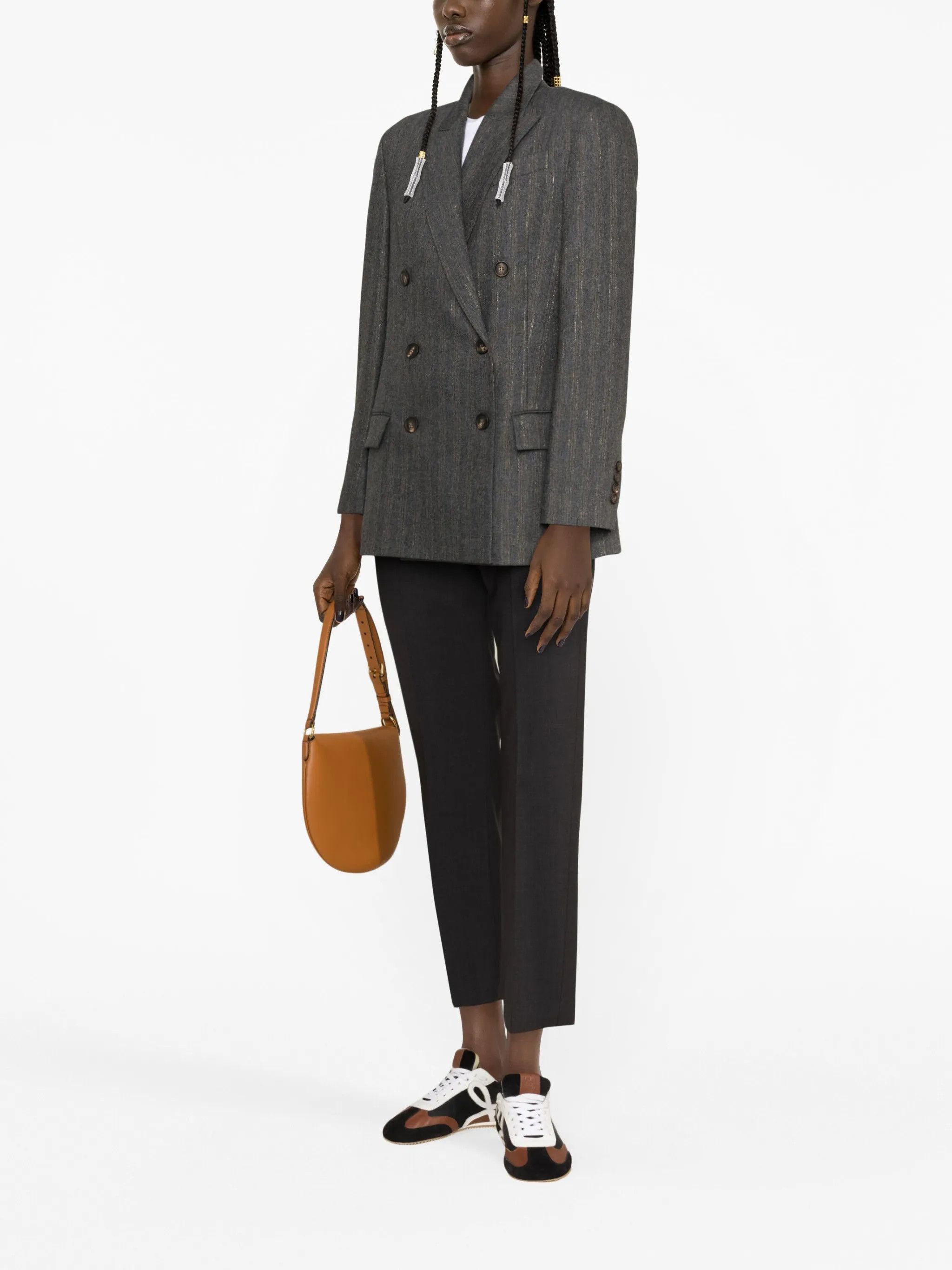 Brunello Cucinelli o1y0725 Blazer in Dark Gray Size M / US 6-8 / IT 42-44 - 3 Thumbnail
