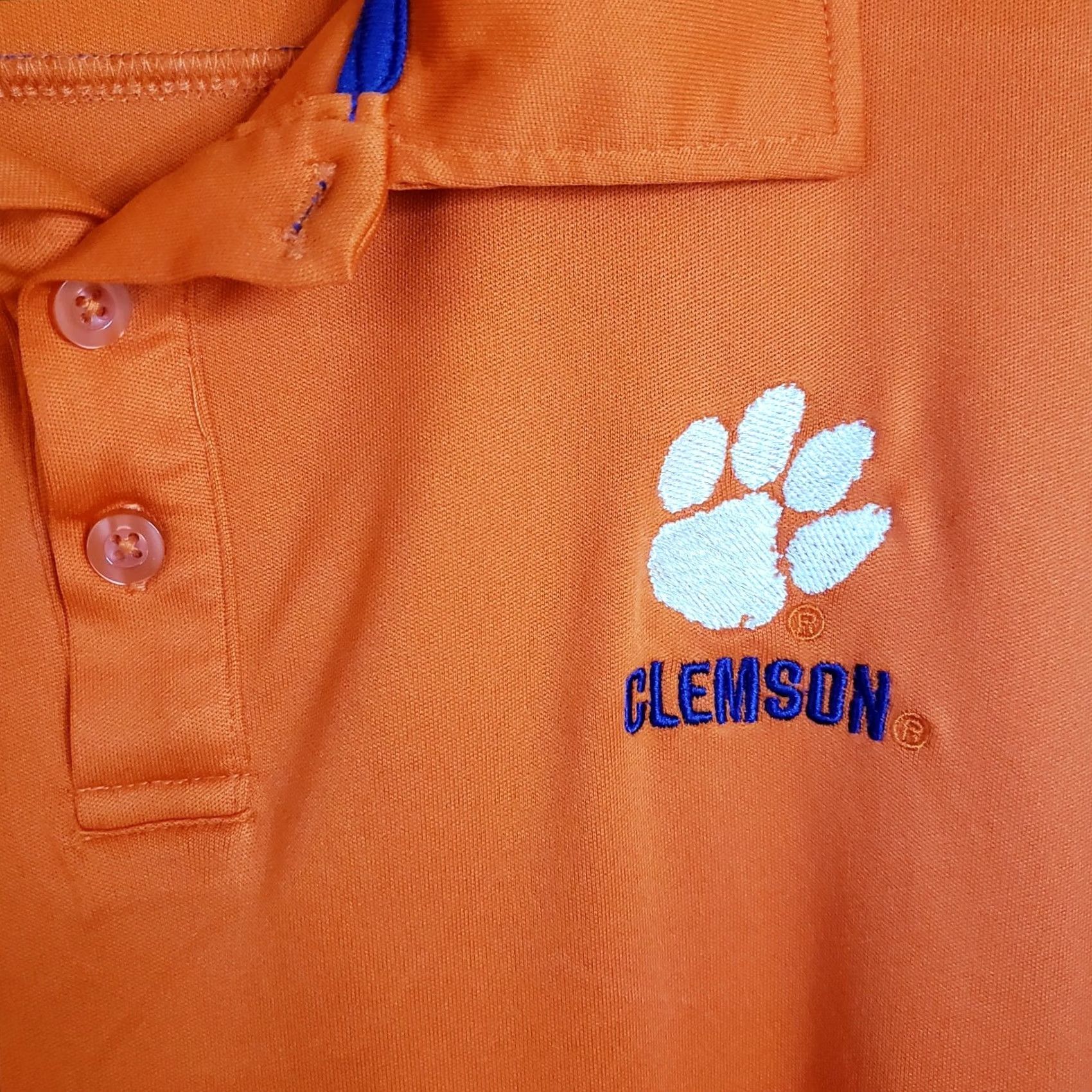 Vintage VINTAGE Colosseum Clemson Tigers Striped Polo Shirt Orange Purple Paw Golf XXL Size US XXL / EU 58 / 5 - 4 Thumbnail