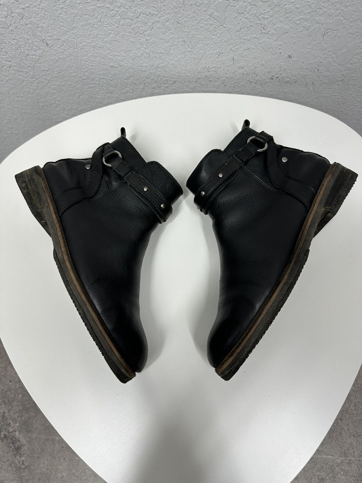 If Six Was Nine AS 98 Vibe Artisan Black Leather Side Zip Ankle Biker Boots Size US 10 / EU 43 - 12 Thumbnail