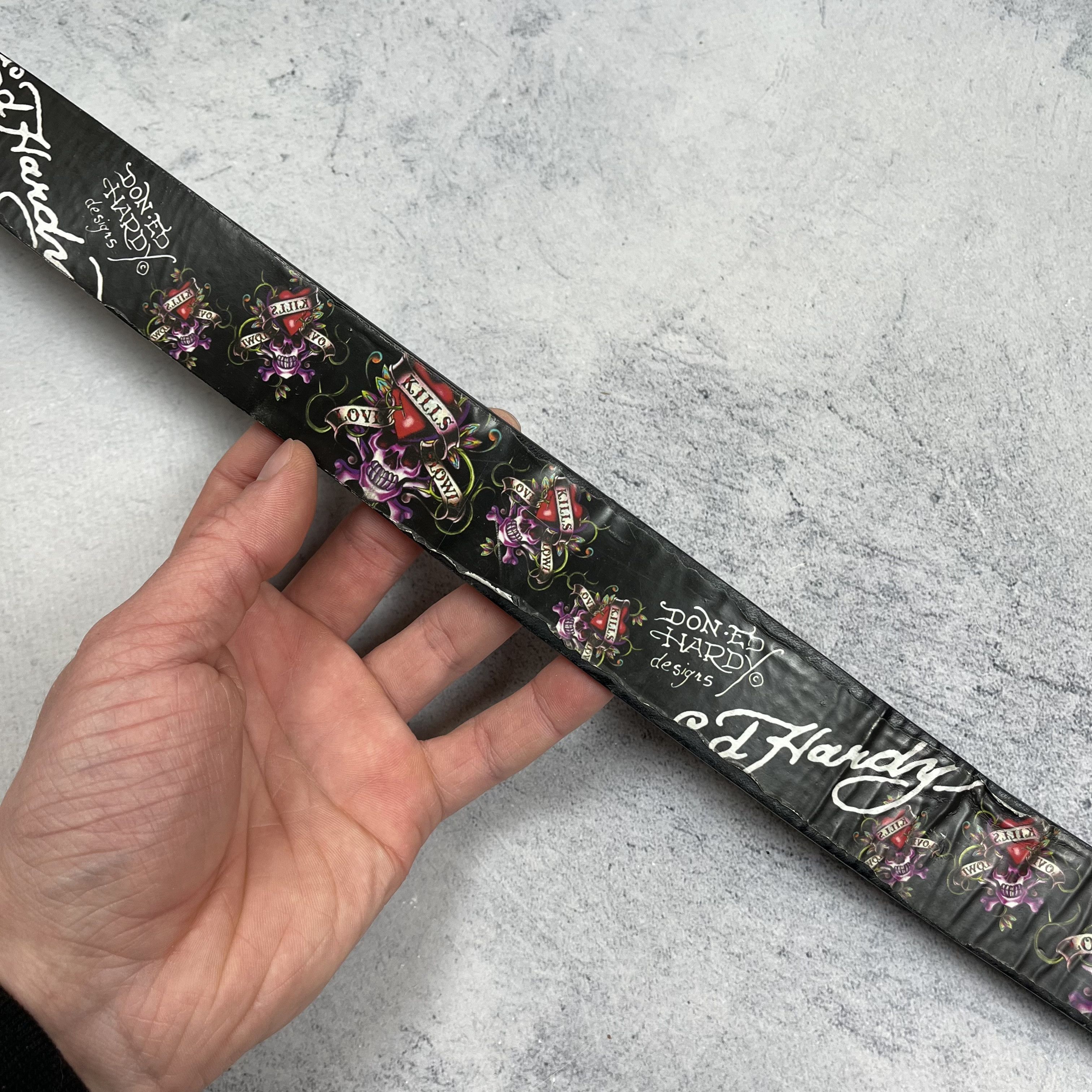 Ed Hardy Vintage Ed Hardy Y2K Skulls Tattoo belt 2000’s Size ONE SIZE - 4 Thumbnail