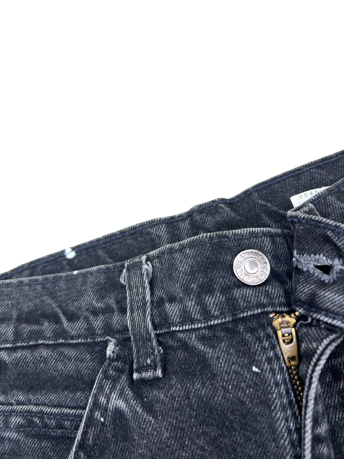 Levi's 1994 Levi’s 505 Fade Black Denim Orange Tab Painter Jeans Size US 29 - 7 Thumbnail