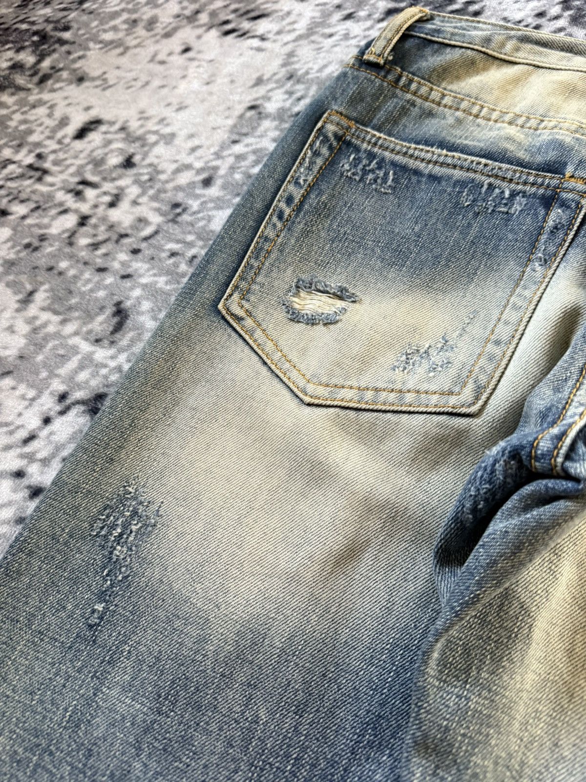 Japanese Brand Mnml Boro Distressed Repaired Skinny Jeans Size US 30 / EU 46 - 18 Thumbnail