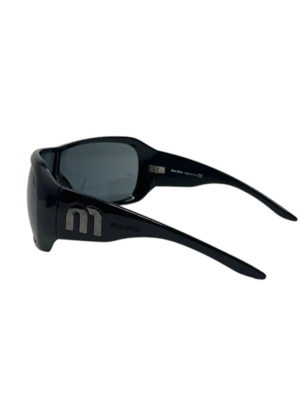 Miu Miu Miu Miu SMU03F Black Shield Sunglasses, c. 2020s Size ONE SIZE - 3 Thumbnail