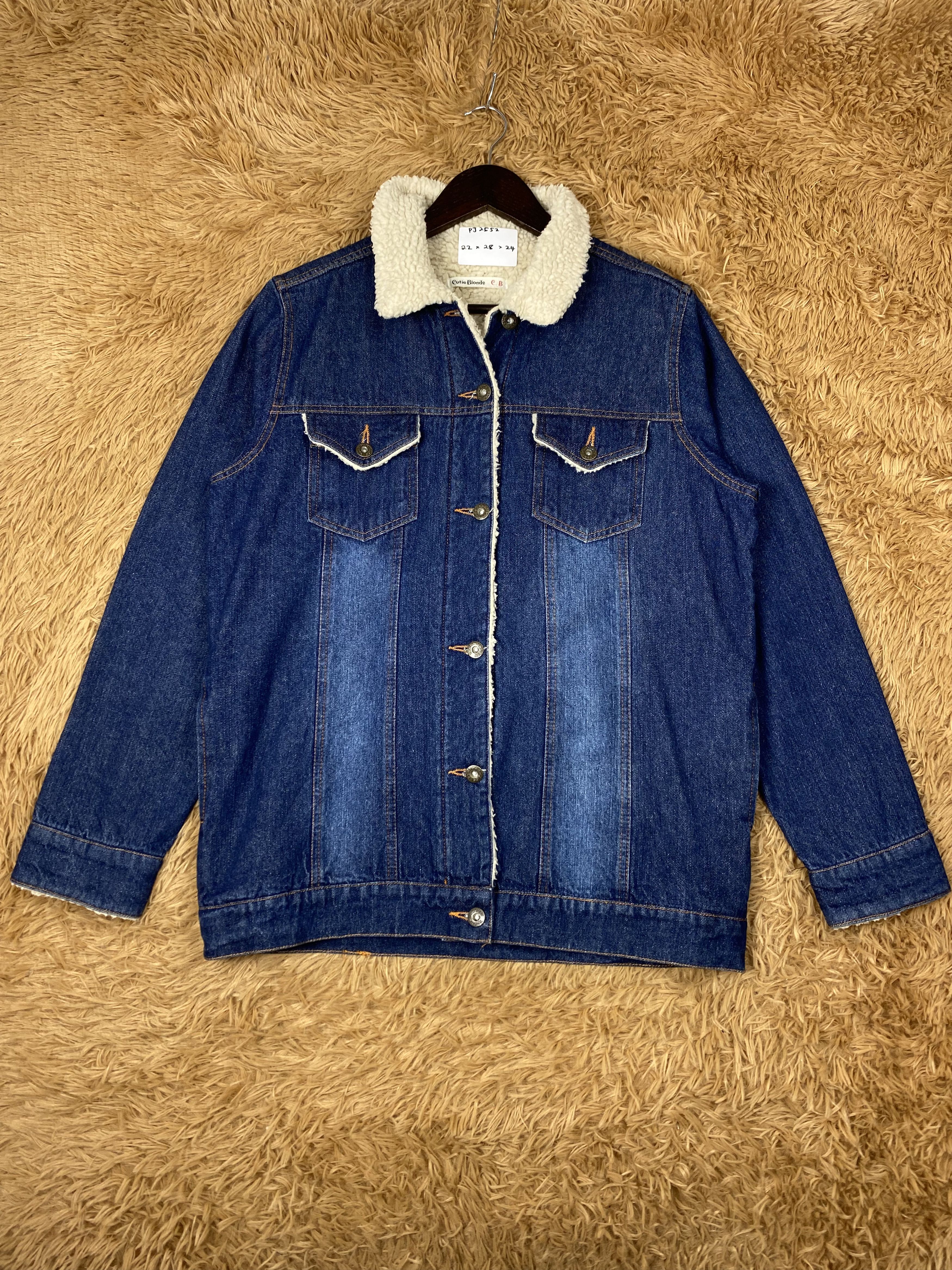 Japanese Brand Vintage Cutie Blonde Fleece Lining Denim Jacket PJ2552 Size US L / EU 52-54 / 3 - 1 Thumbnail