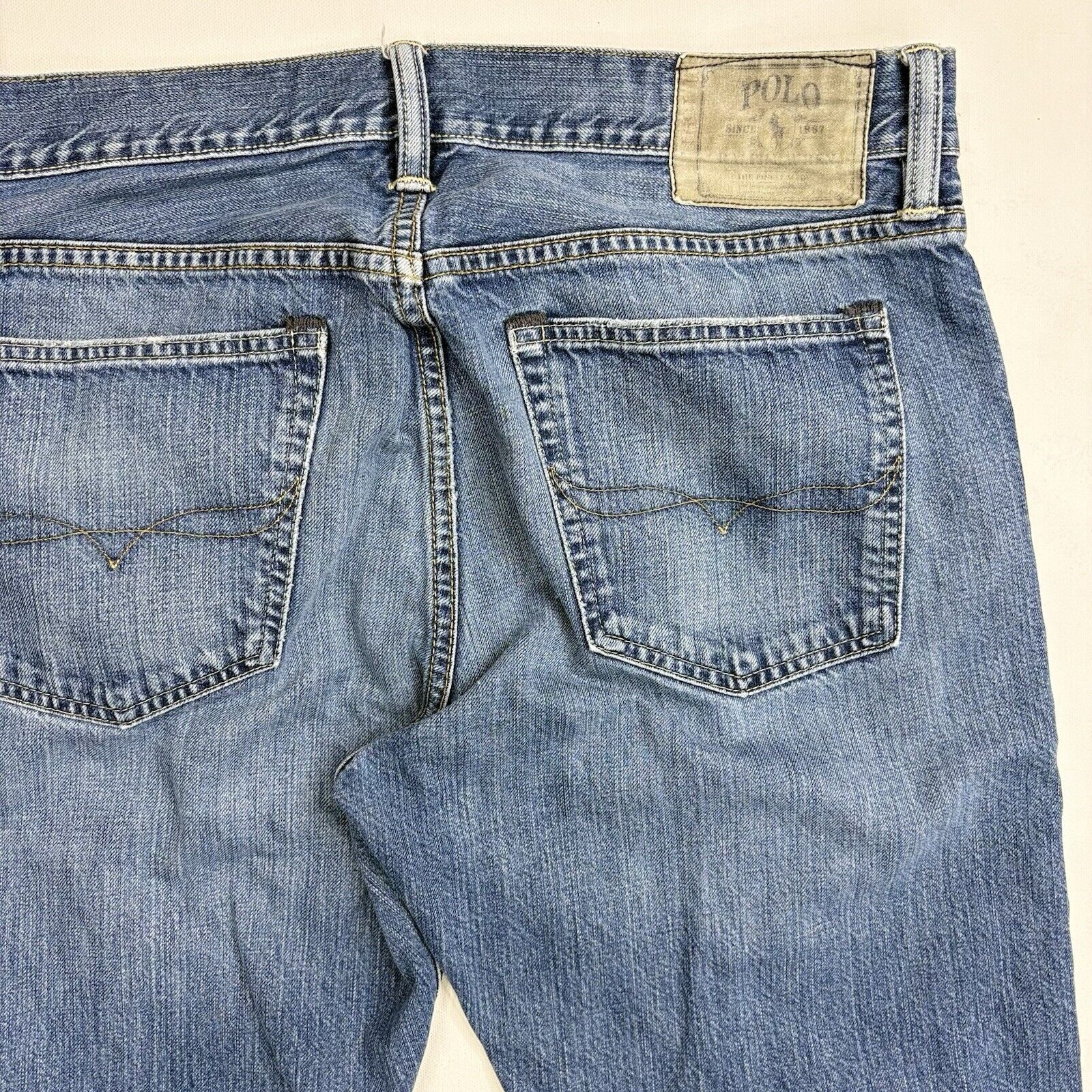 Polo Ralph Lauren Polo Ralph Lauren 018 Jeans Mens 34x32 Blue Distressed Denim Size US 34 / EU 50 - 8 Thumbnail