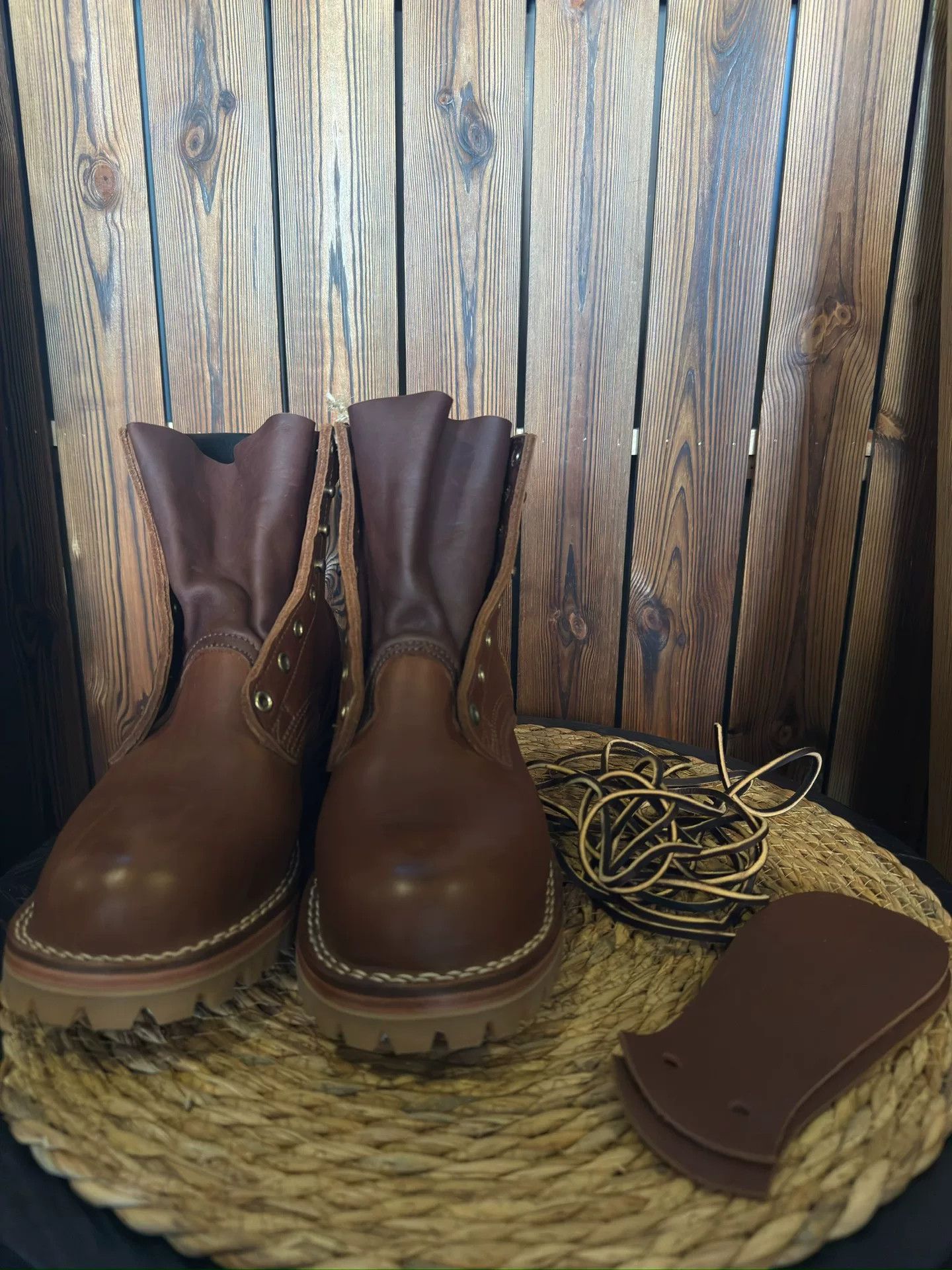 Other Nick's Brown Retro Work Boots Size US 7 / EU 40 - 1 Thumbnail