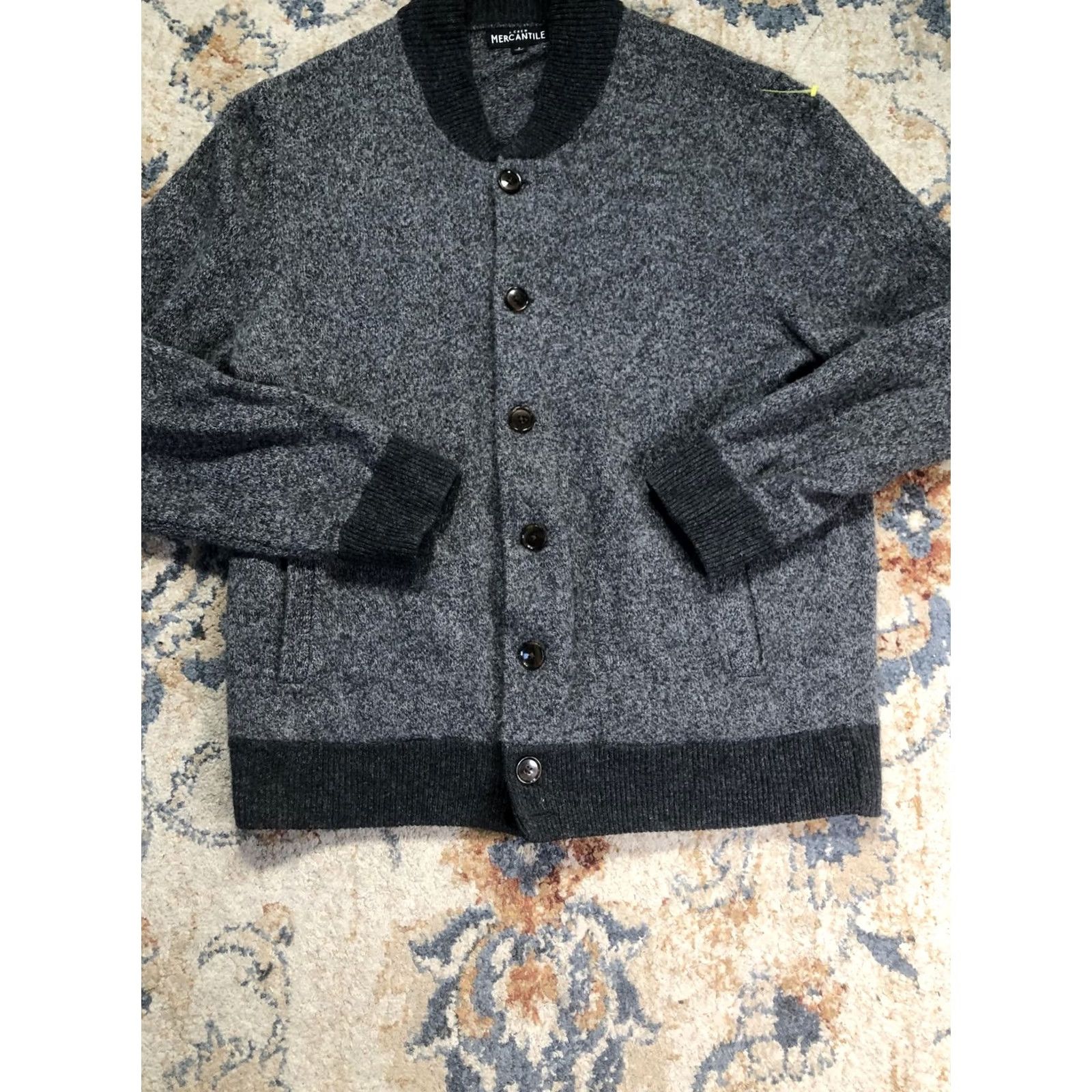 J.Crew J.Crew Mercantile Cardigan Sweater Mens Large Gray Lambswool Button Front Knit Size US L / EU 52-54 / 3 - 5 Thumbnail