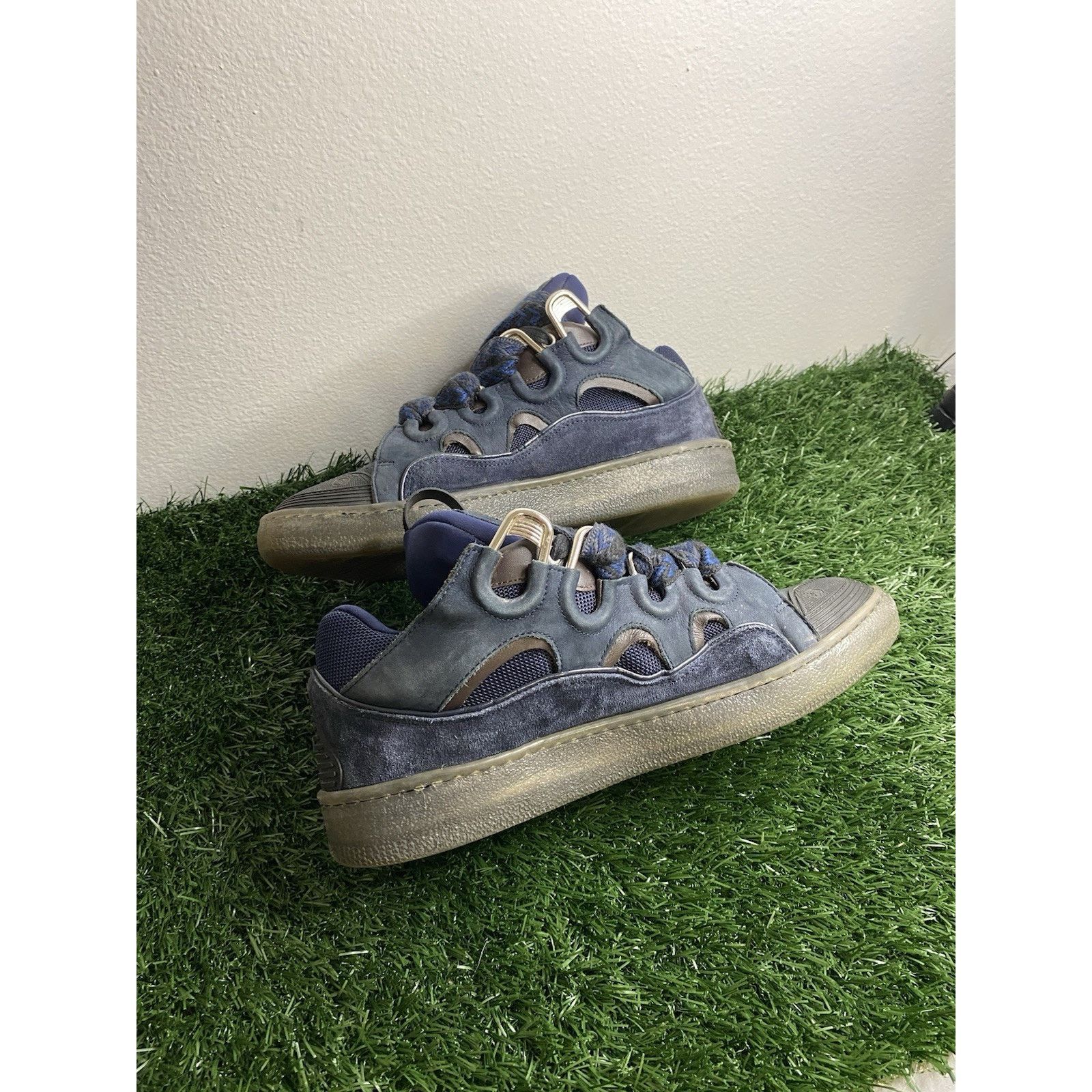 Lanvin Lanvin Curb Sneakers “ Navy Blue “ | Size 43 EU ( 10 US ) Size US 10 / EU 43 - 9 Thumbnail