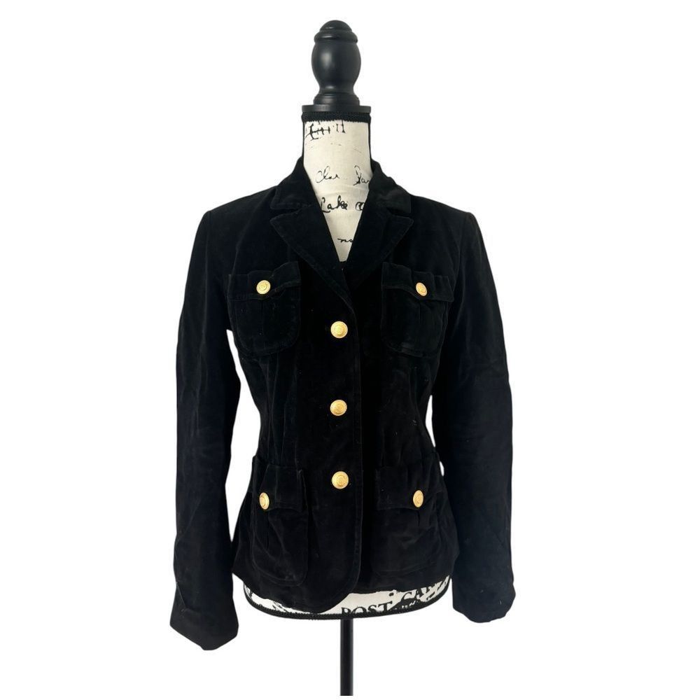 Lucky Brand Lucky Brand Hand Made Vintage SZ M black button front velvet Size M / US 6-8 / IT 42-44 - 1 Thumbnail