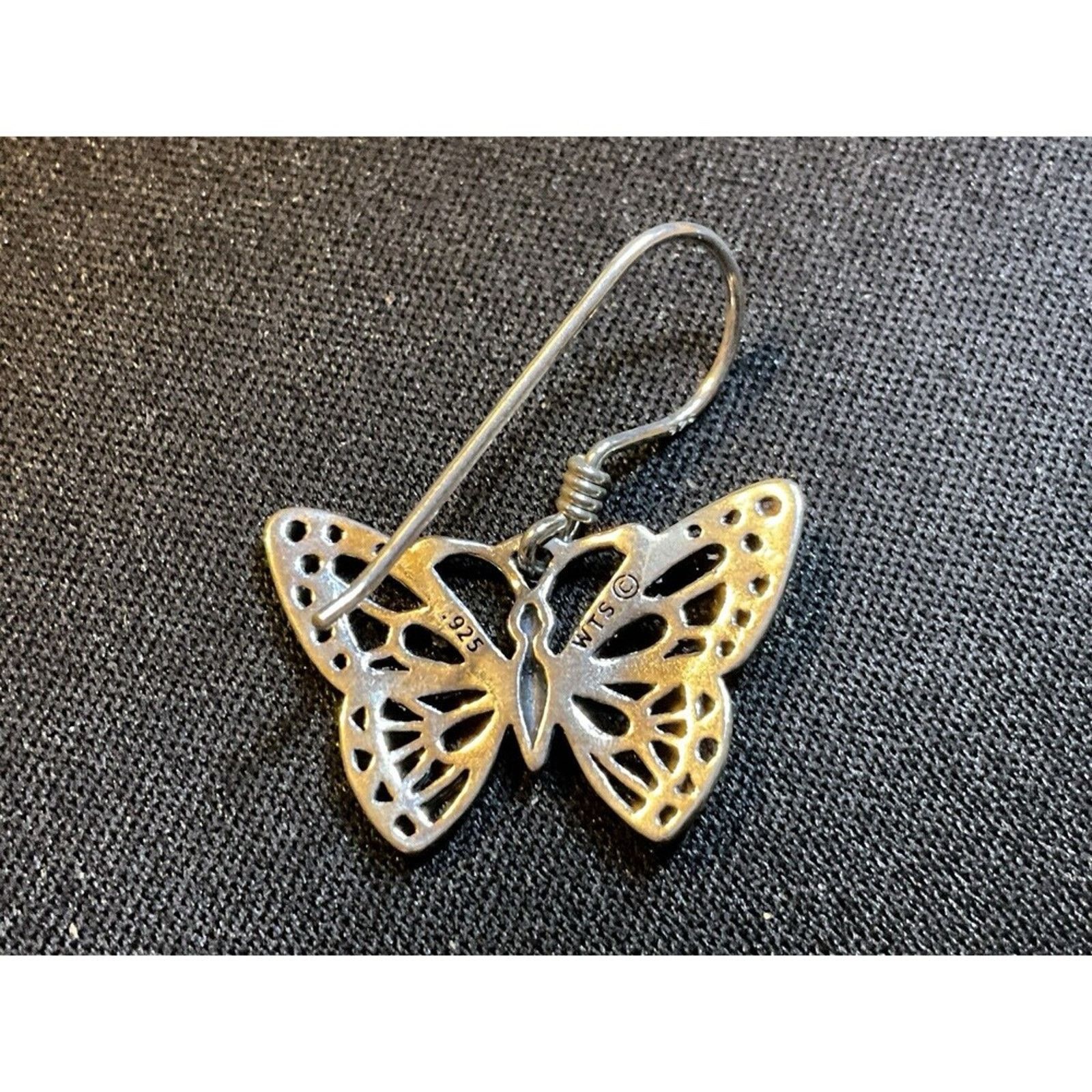 Other 925 Sterling Silver Fish Hook Butterfly Earrings Size ONE SIZE - 5 Thumbnail