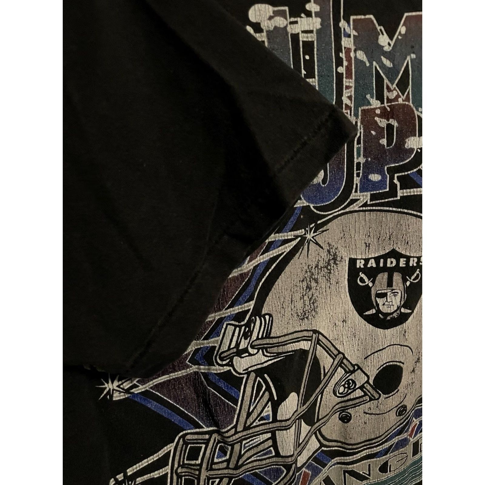 Vintage VINTAGE Los Angeles Raiders Shirt XL Men 90s Black Cotton Crew Neck Short Sleeve Thumbs Up Graphic Print Football Season 90s Sports Vintage C367 Size US XL / EU 56 / 4 - 7 Thumbnail