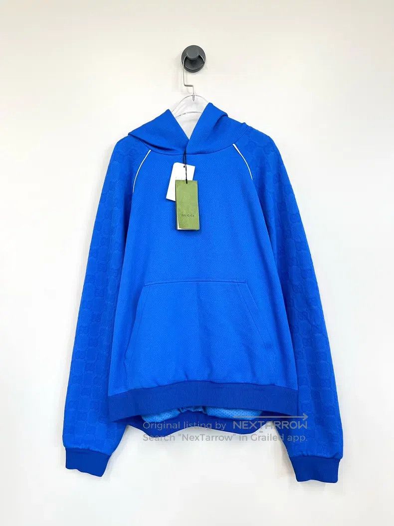 Gucci Gucci Blue arm full logo hoodie Size US XL / EU 56 / 4 - 1 Thumbnail