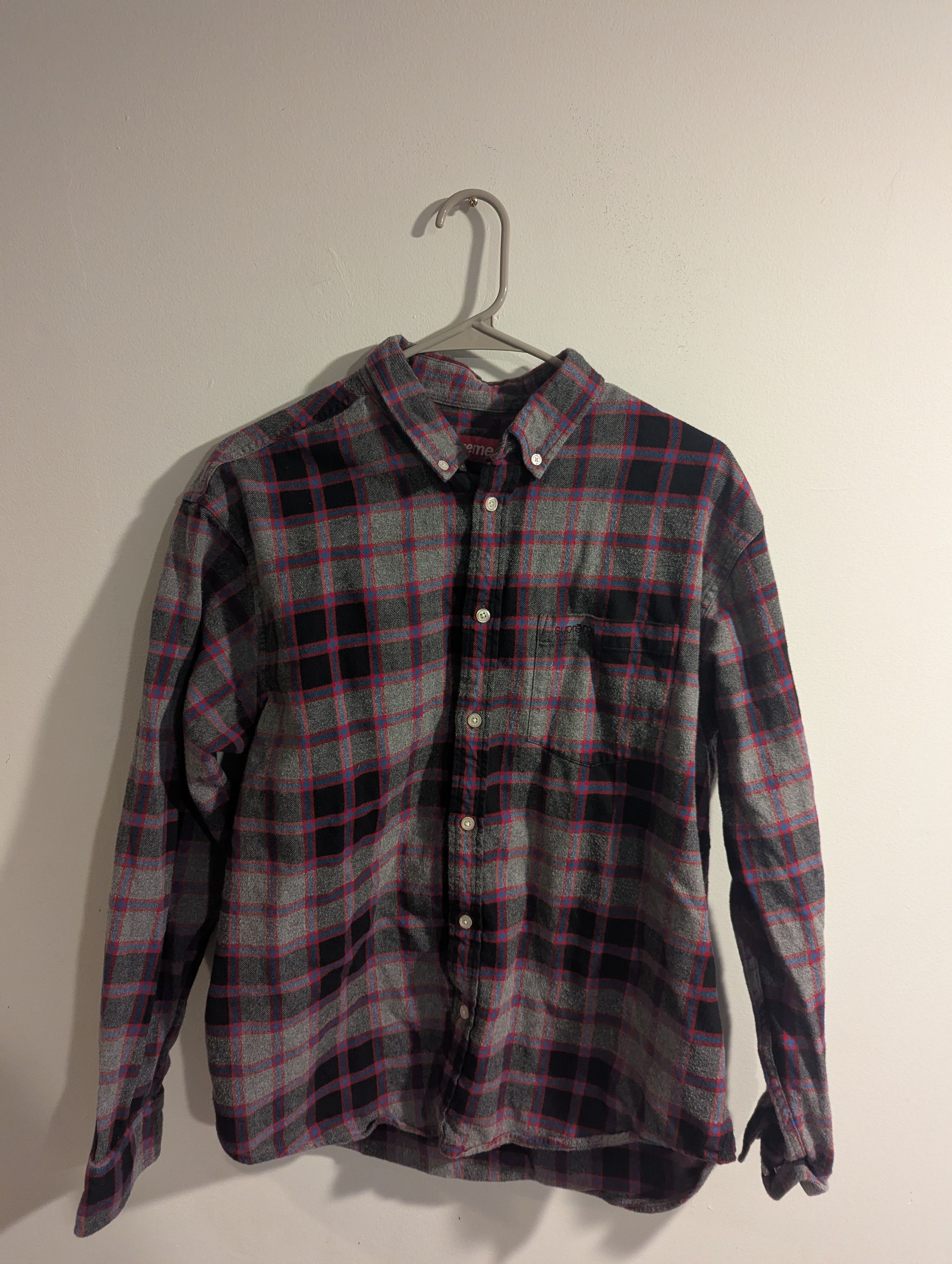 Supreme Supreme Plaid Flannel Shirt (FW25) - Grey Multi - Size M Size US M / EU 48-50 / 2 - 1 Thumbnail