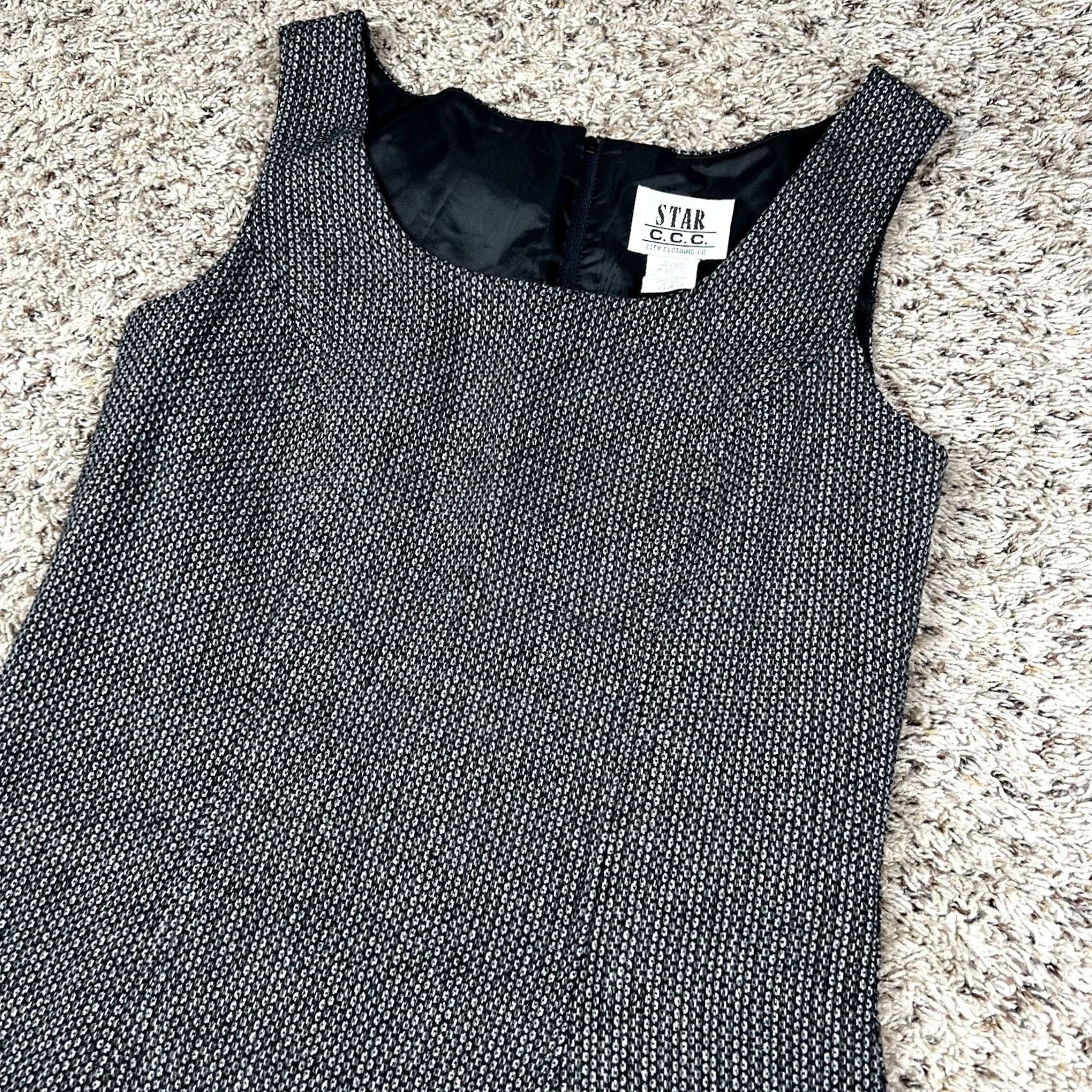Vintage VINTAGE 90s Stylish Black Gray A-Line Womens Dress Small Front Slit Made USA Dress Size S / US 4 / IT 40 - 4 Thumbnail