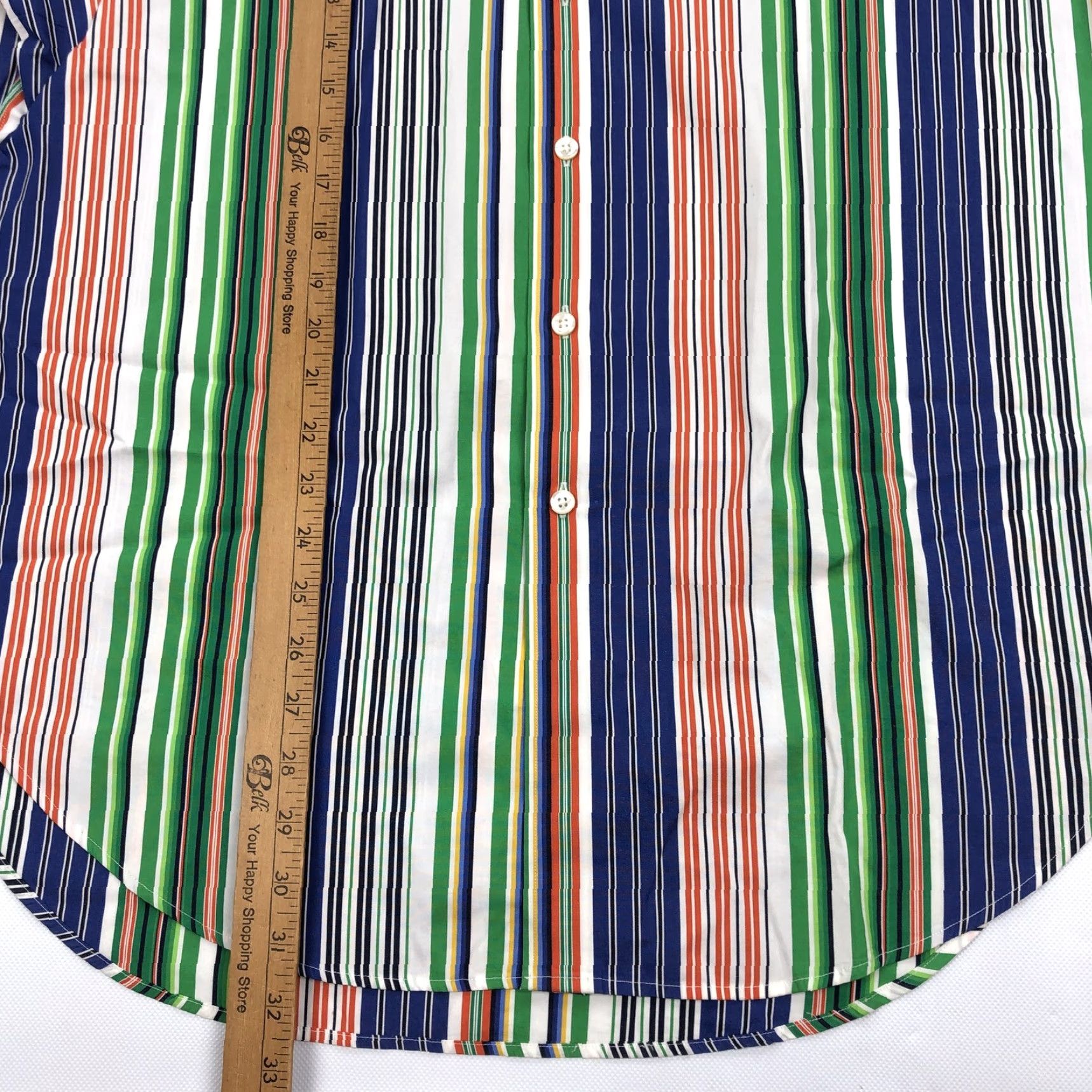 Polo Ralph Lauren Polo Ralph Lauren Shirt Bradford Classic Fit Multi-Stripe Button-Down Mens L Navy Green Orange White Black Size US L / EU 52-54 / 3 - 7 Thumbnail