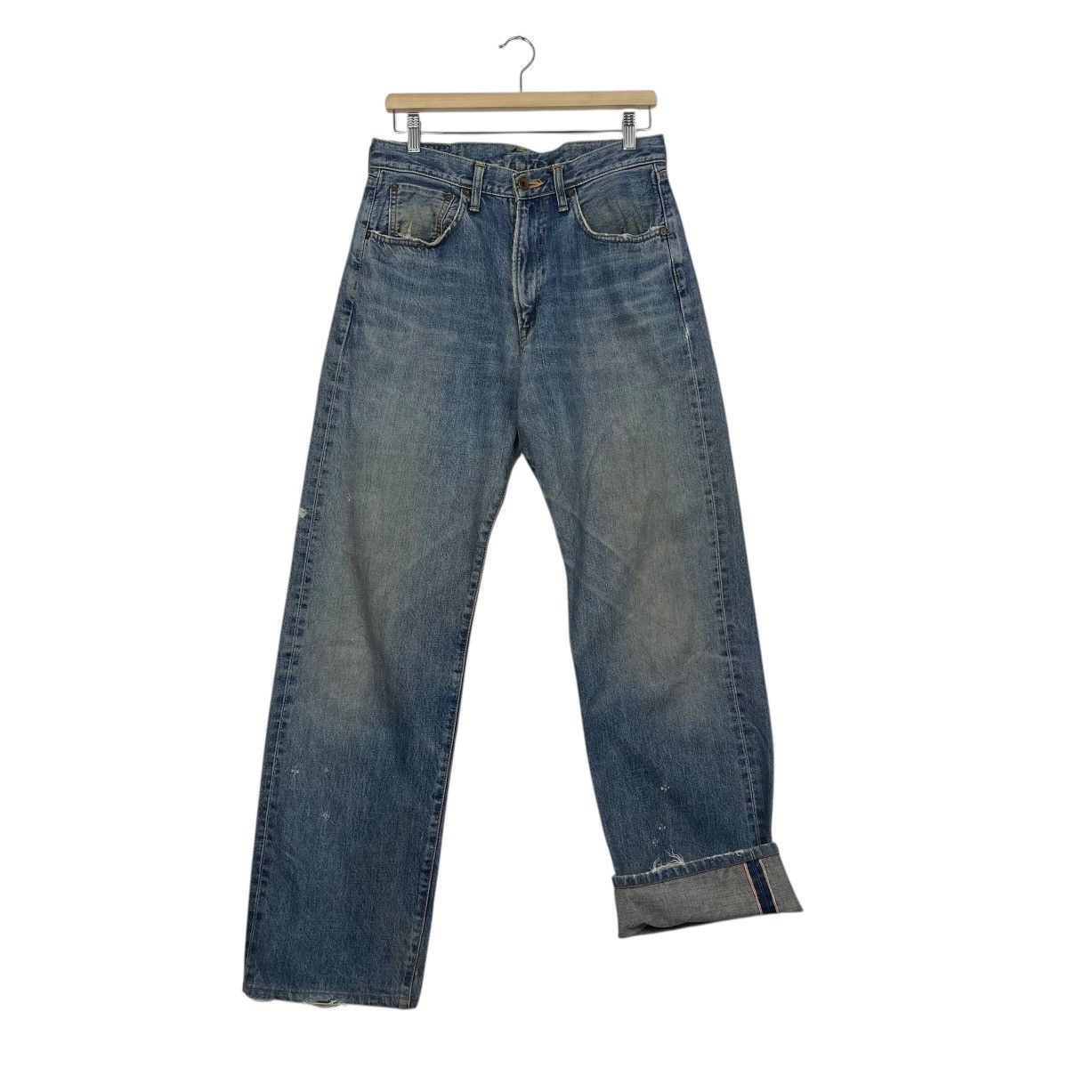 Japanese Brand Edwin 505 Faded Dirty / Faded Blue Selvedge Jeans W 30 Size US 30 / EU 46 - 9 Thumbnail