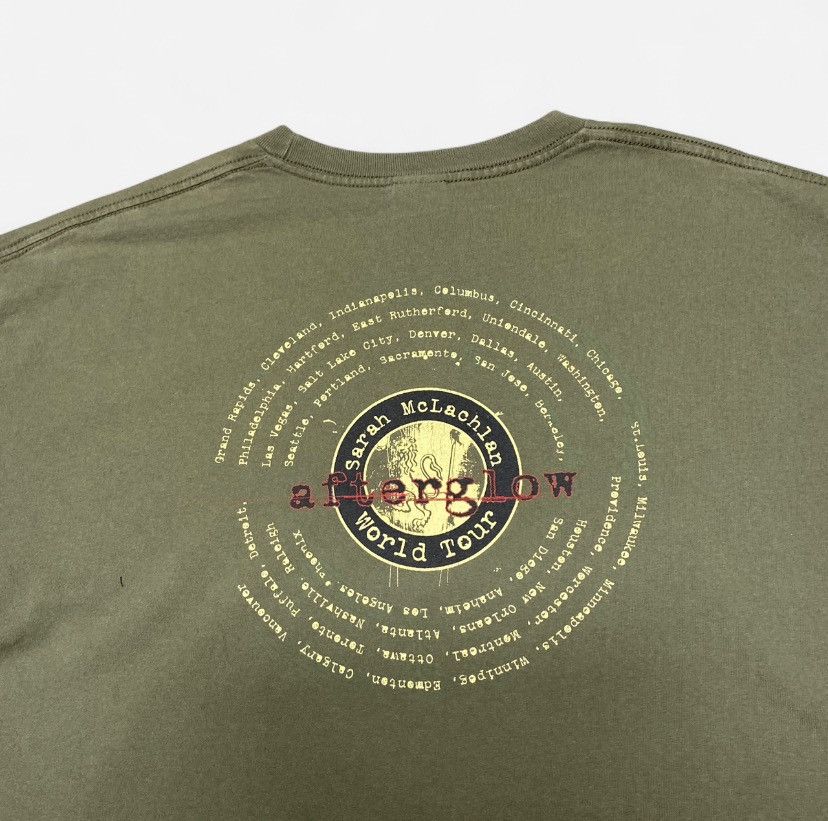 AAA Vintage Sarah McLachlan 2004 Afterglow World Tour Green tee Size US L / EU 52-54 / 3 - 5 Thumbnail