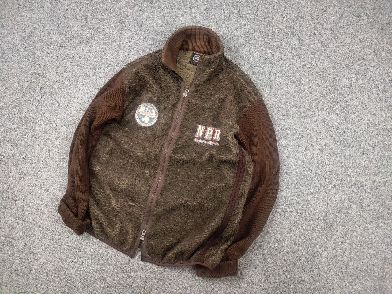 Napapijri Vintage Napapijri Sherpa Fleece Knit Sleeves Zip Pullover Size US M / EU 48-50 / 2 - 3 Thumbnail