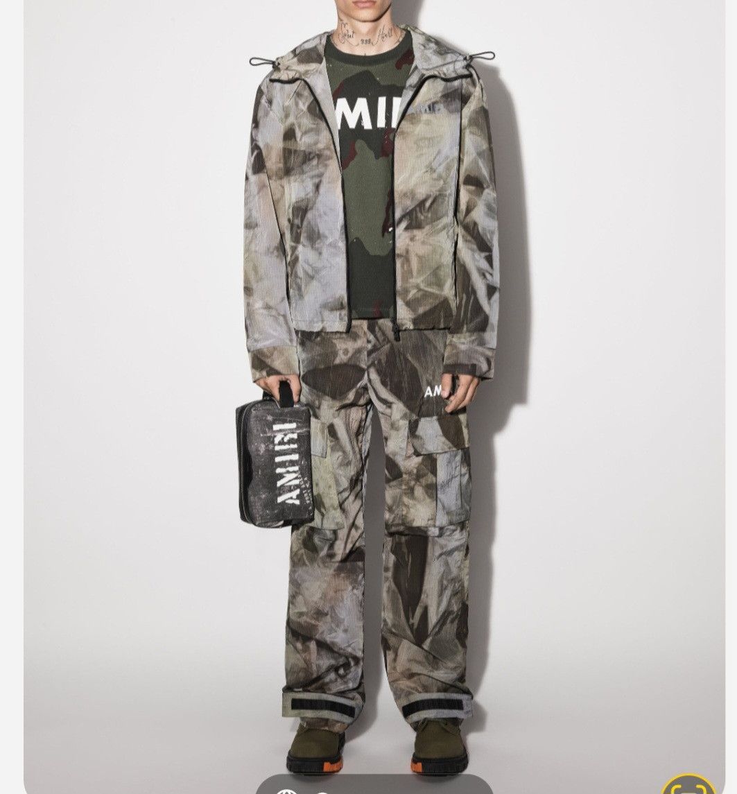 Amiri AMIRI Green Logo Camouflage Windbreaker Size L Size US L / EU 52-54 / 3 - 11 Thumbnail