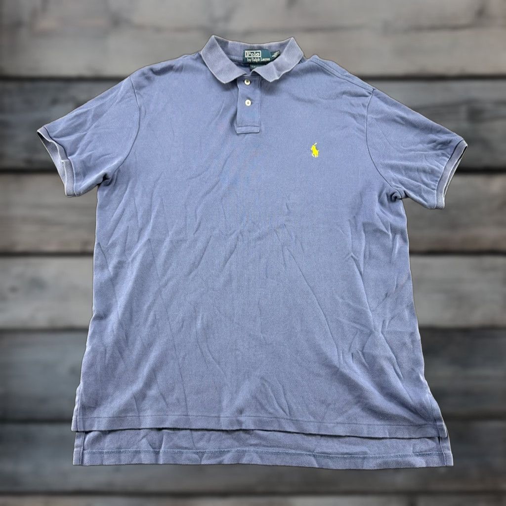Polo Ralph Lauren VINTAGE Polo Ralph Lauren Polo Shirt Mens L Blue Regular Fit 90s Cotton Short Sleeve Button Collar Size US L / EU 52-54 / 3 - 1 Thumbnail