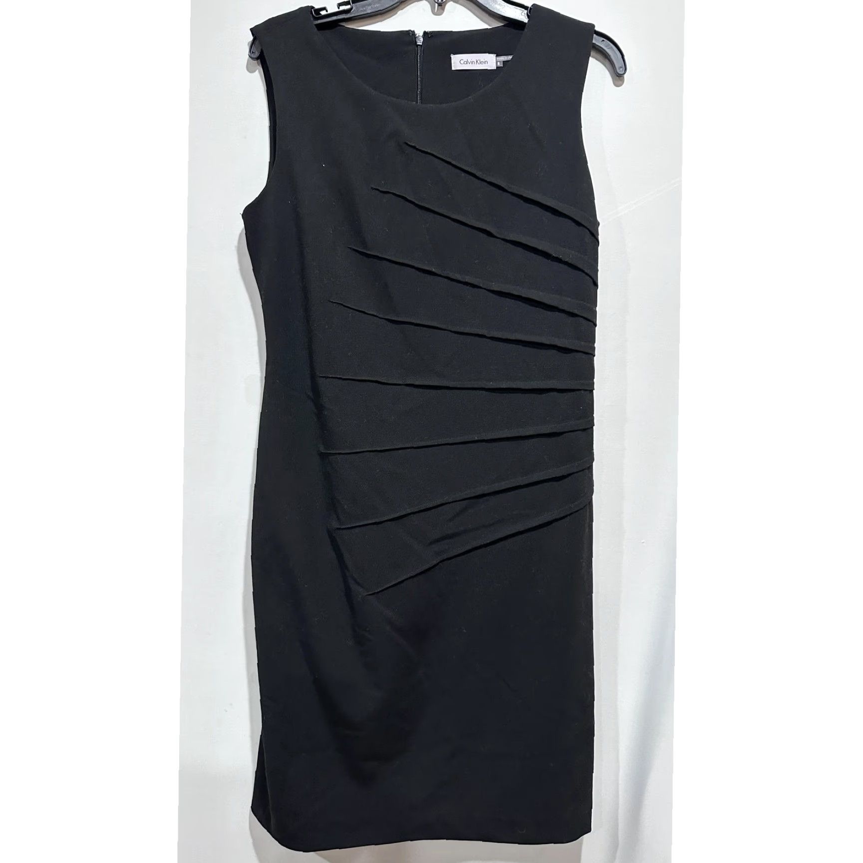 Calvin Klein Calvin Klein Dress Midi Sheath Black Size 8 Sleeveless LBD Women Office Cocktail Party Formal Mild Ruched Vintage No? Size M / US 6-8 / IT 42-44 - 2 Thumbnail