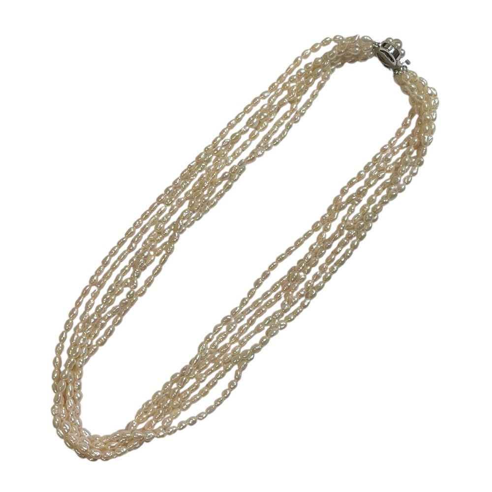 Other Tasaki Tasaki Freshwater Pearl 6-Strand Necklace Silver Metal Necklace DUTY FREE for USA Size ONE SIZE - 1 Thumbnail